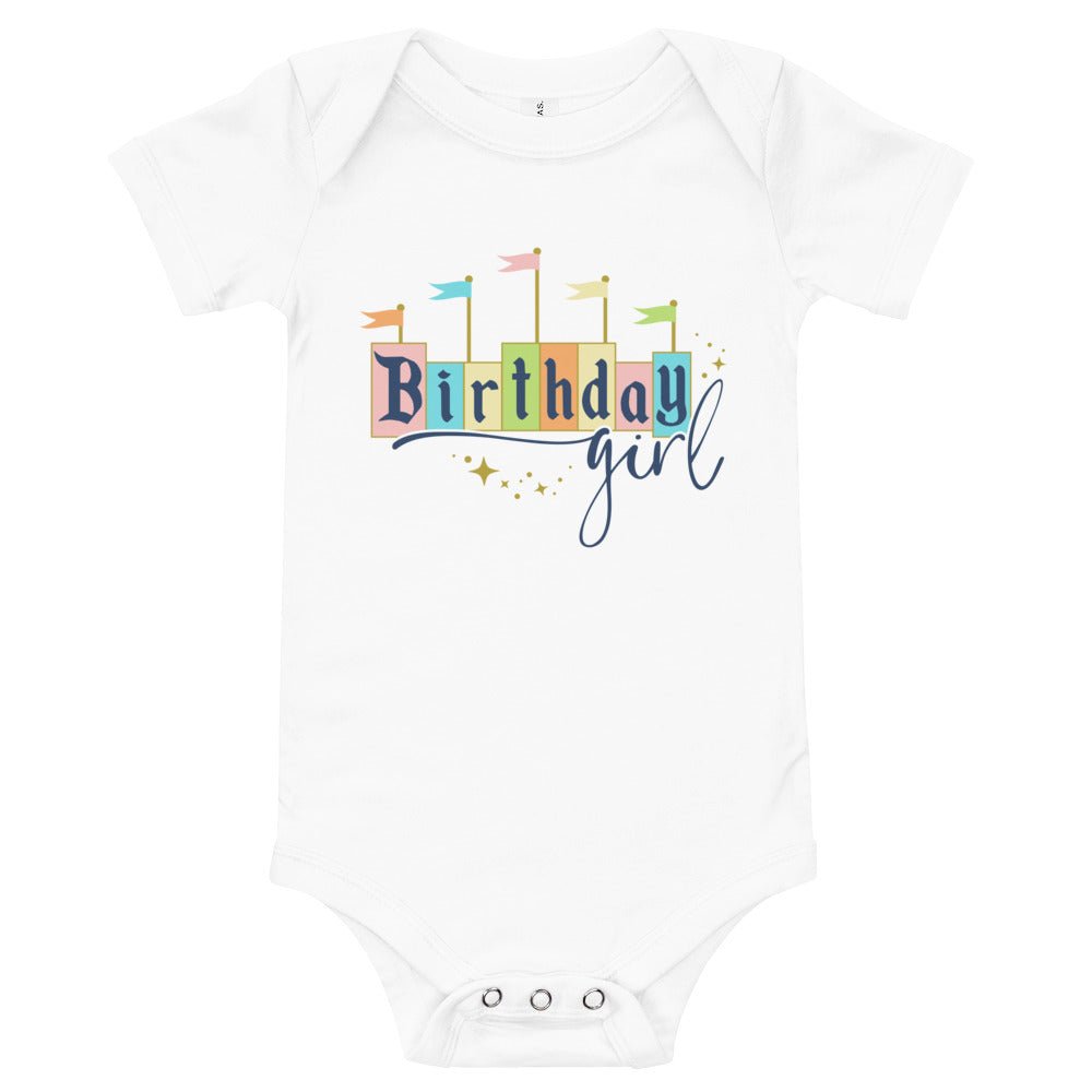 Vintage Birthday Girl Baby short sleeve one piece happiness is addictiveWrong Lever Clothing