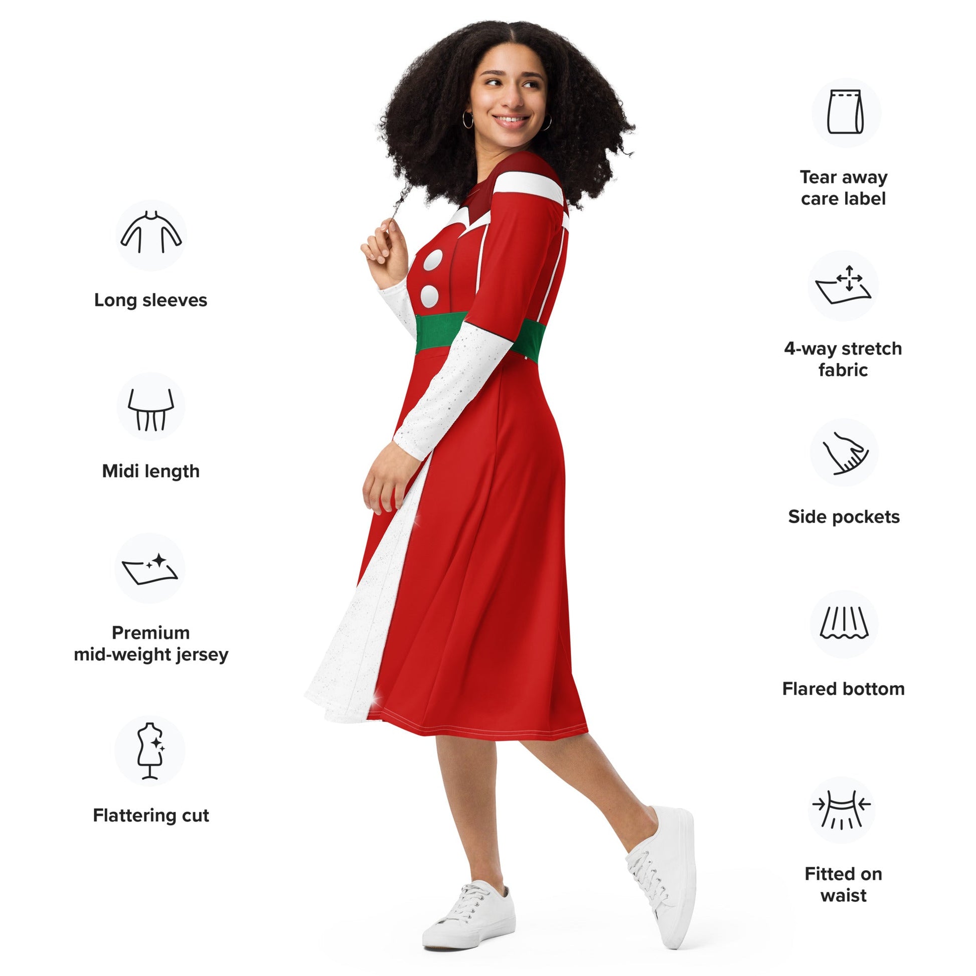 2023 Christmas Mouse long sleeve midi dress- Cosplay, Bounding, Christmas Parties active wearchristmaschristmas party#tag4##tag5##tag6#