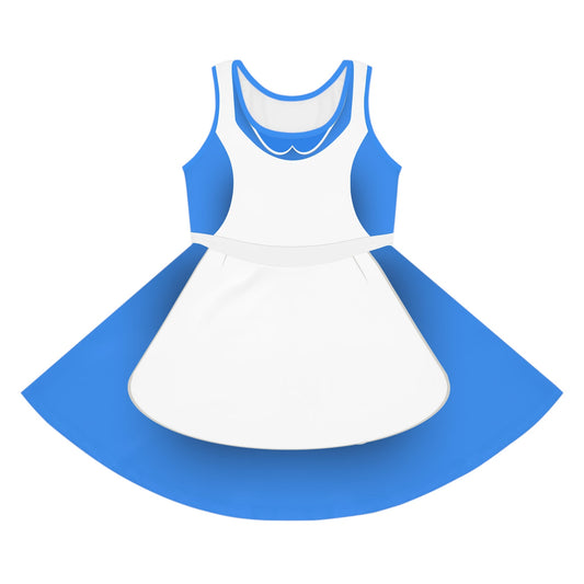 Alice Girls' Sleeveless Sundress alice in onederlandalice in wonderlandAll Over Print#tag4##tag5##tag6#