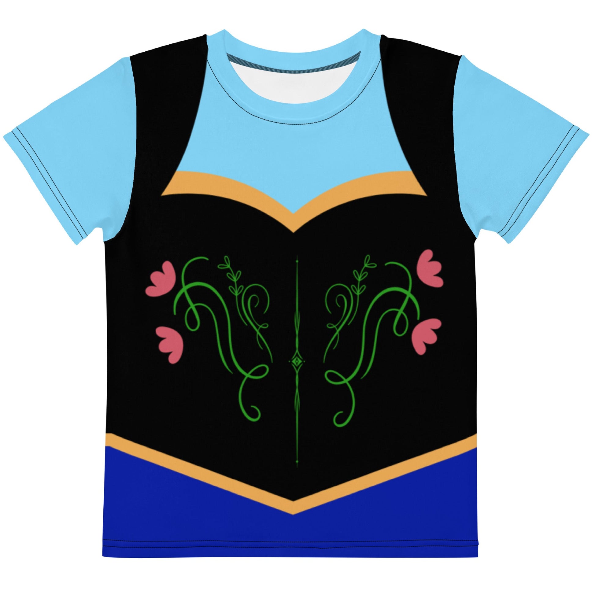 Anna inspired Kids crew neck t-shirt, princess top, costume style, matching family anna and elsaanna styledisney 50th anniversary#tag4##tag5##tag6#