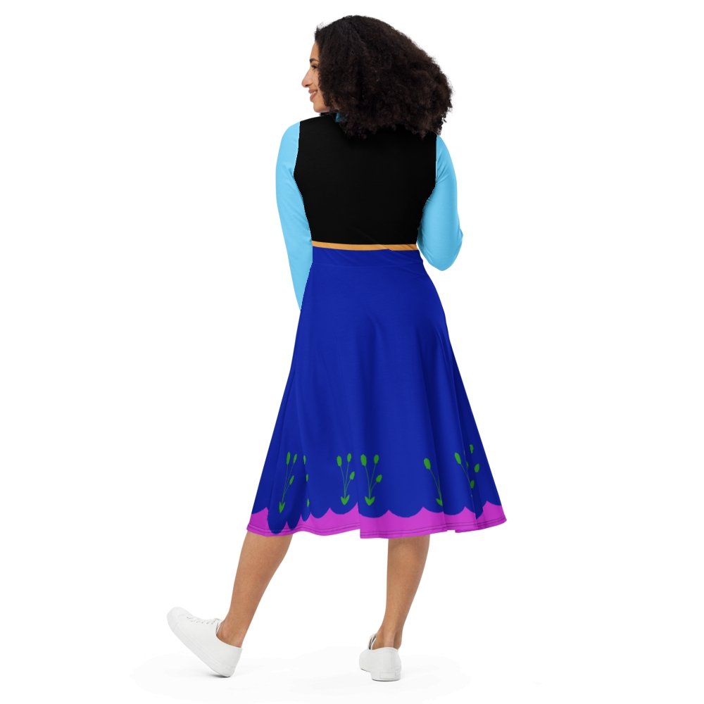 Anna Inspired long sleeve midi dress anna and elsadisney 50th anniversarydisney cosplay#tag4##tag5##tag6#