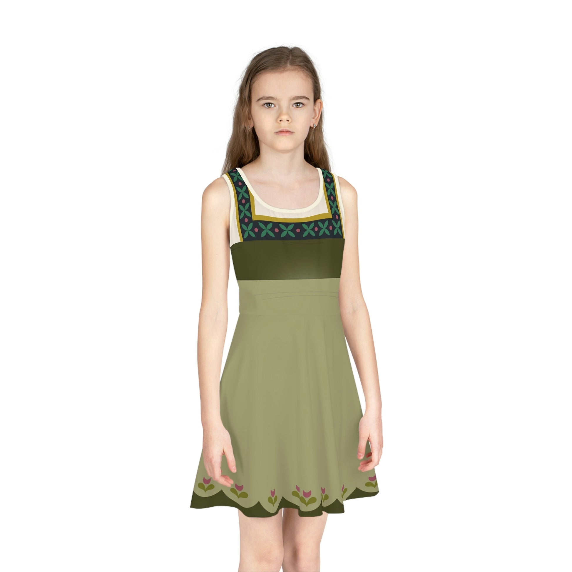 Baby Anna Girls' Sleeveless Sundress All Over Printanna elsaanna frozen#tag4##tag5##tag6#