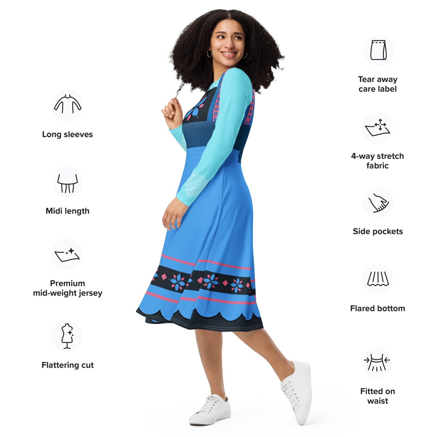 Baby Anna long sleeve midi dress active wearannababy frozen#tag4##tag5##tag6#