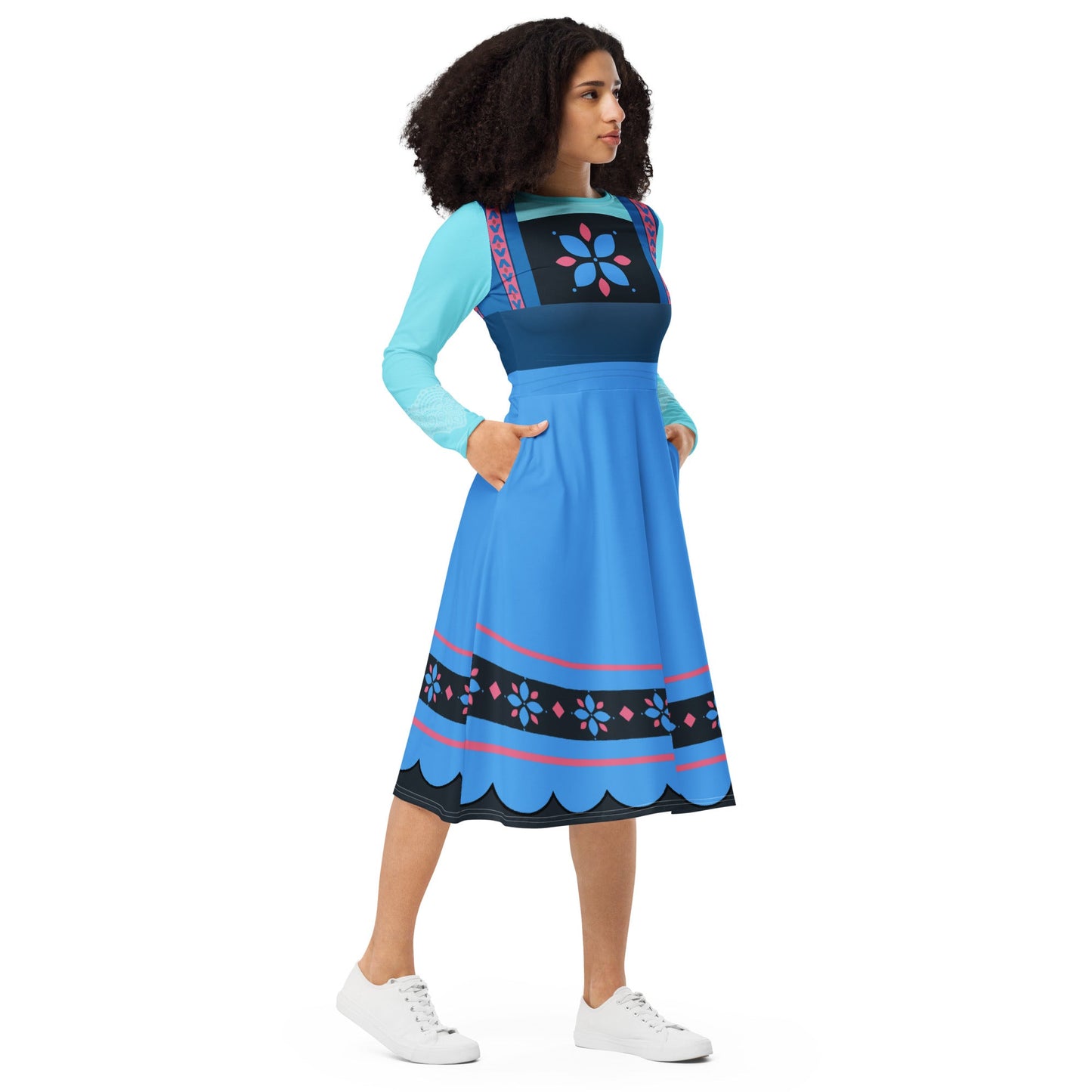 Baby Anna long sleeve midi dress active wearannababy frozen#tag4##tag5##tag6#