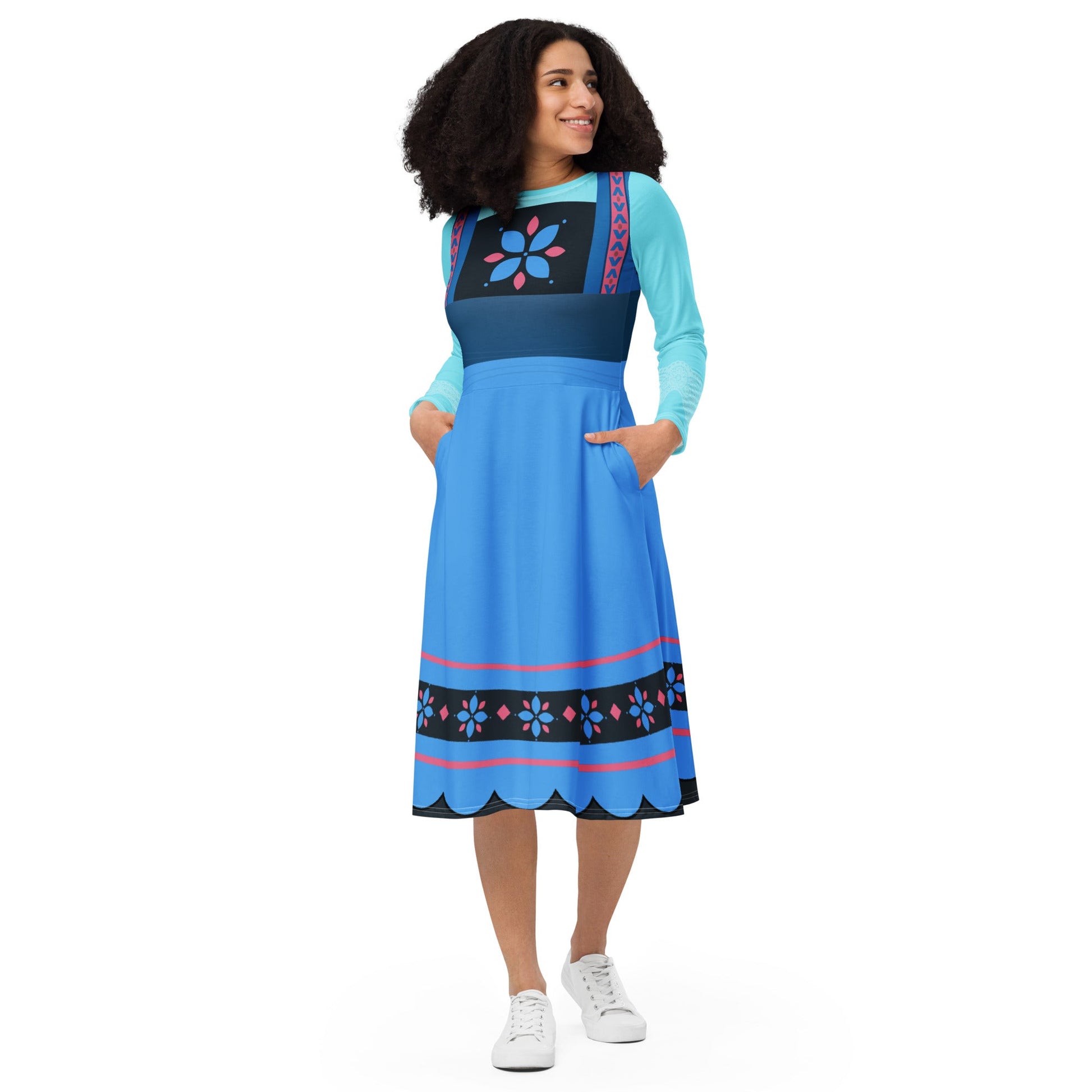 Baby Anna long sleeve midi dress active wearannababy frozen#tag4##tag5##tag6#