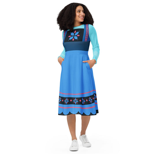Baby Anna long sleeve midi dress active wearannababy frozen#tag4##tag5##tag6#