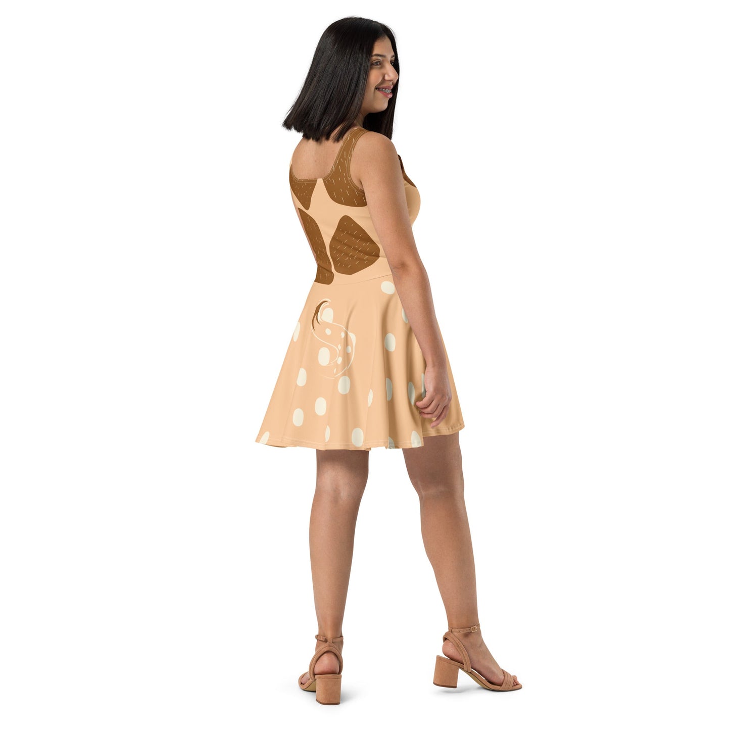 our model wears a blue heeler inspired mom dress from the beloved blue dog children's show.