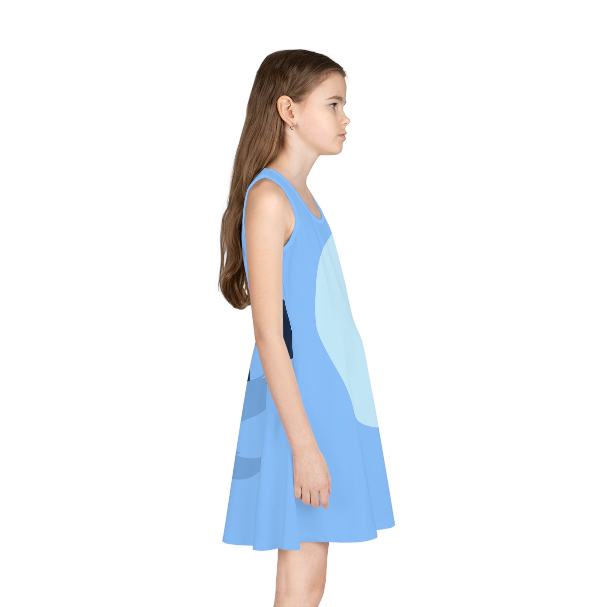 Blue Heeler Dog Girls' Sleeveless Sundress- Costume, Cosplay All Over PrintAOPAOP Clothing#tag4##tag5##tag6#