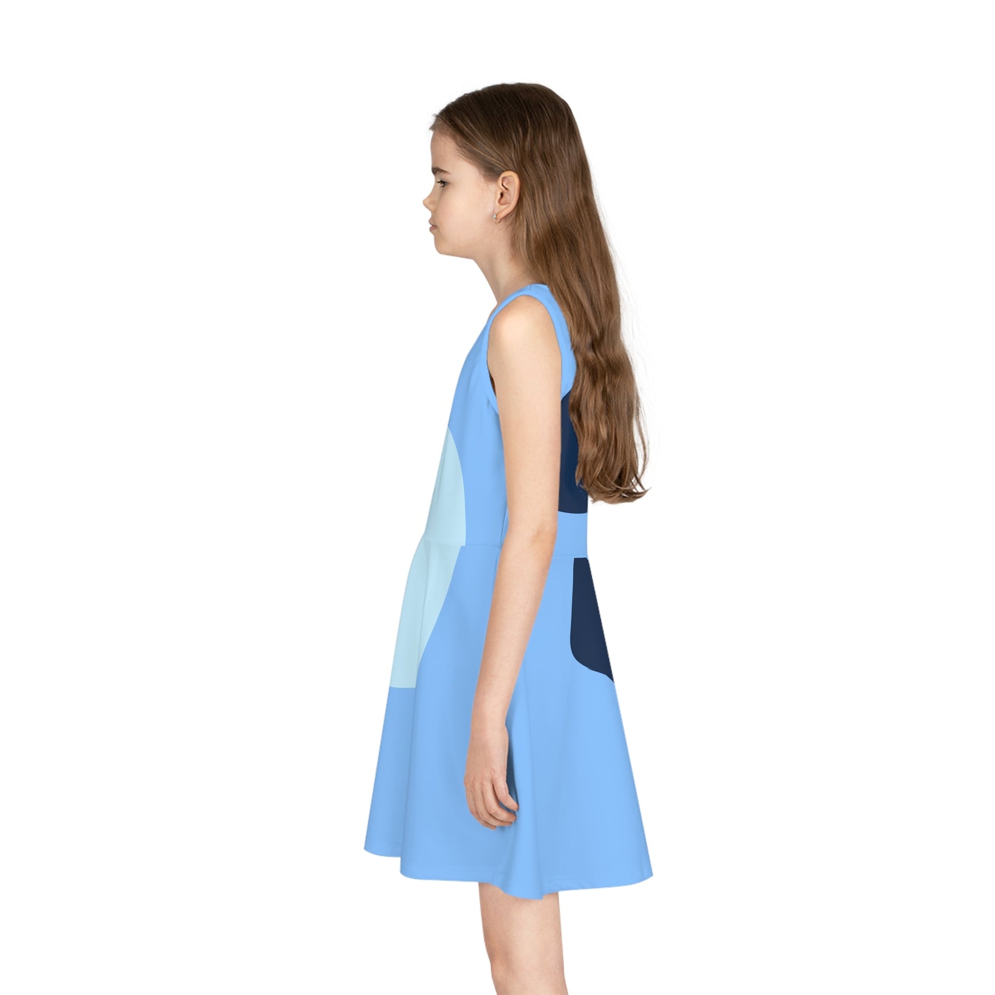 Blue Heeler Dog Girls' Sleeveless Sundress- Costume, Cosplay All Over PrintAOPAOP Clothing#tag4##tag5##tag6#