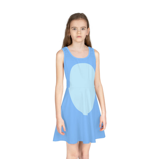 Blue Heeler Dog Girls' Sleeveless Sundress- Costume, Cosplay All Over PrintAOPAOP Clothing#tag4##tag5##tag6#