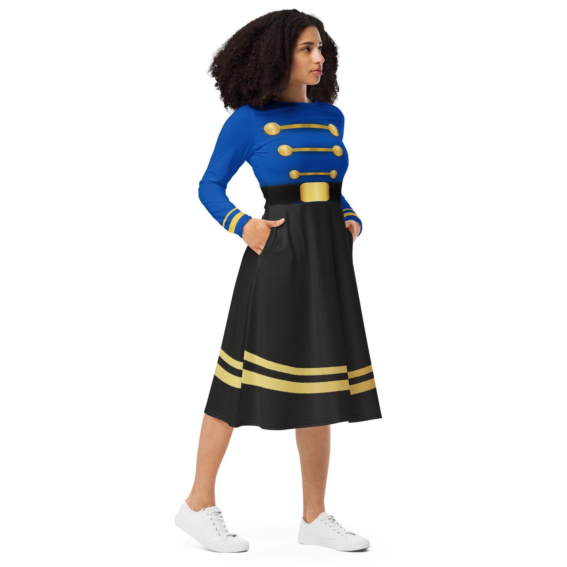 Blue Nutcracker long sleeve midi dress adult nutcrackeradult nutcracker stylechristmas party#tag4##tag5##tag6#
