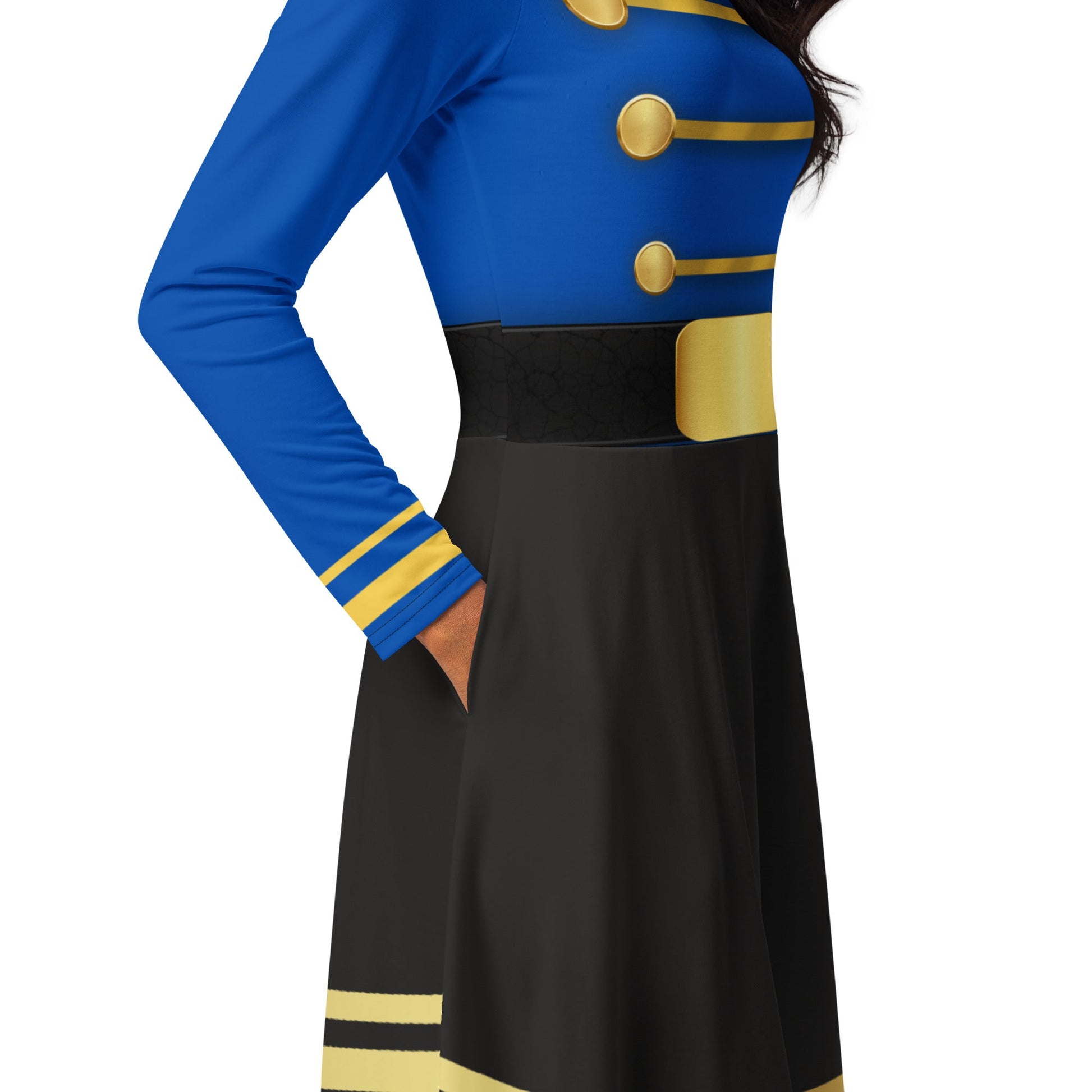 Blue Nutcracker long sleeve midi dress adult nutcrackeradult nutcracker stylechristmas party#tag4##tag5##tag6#