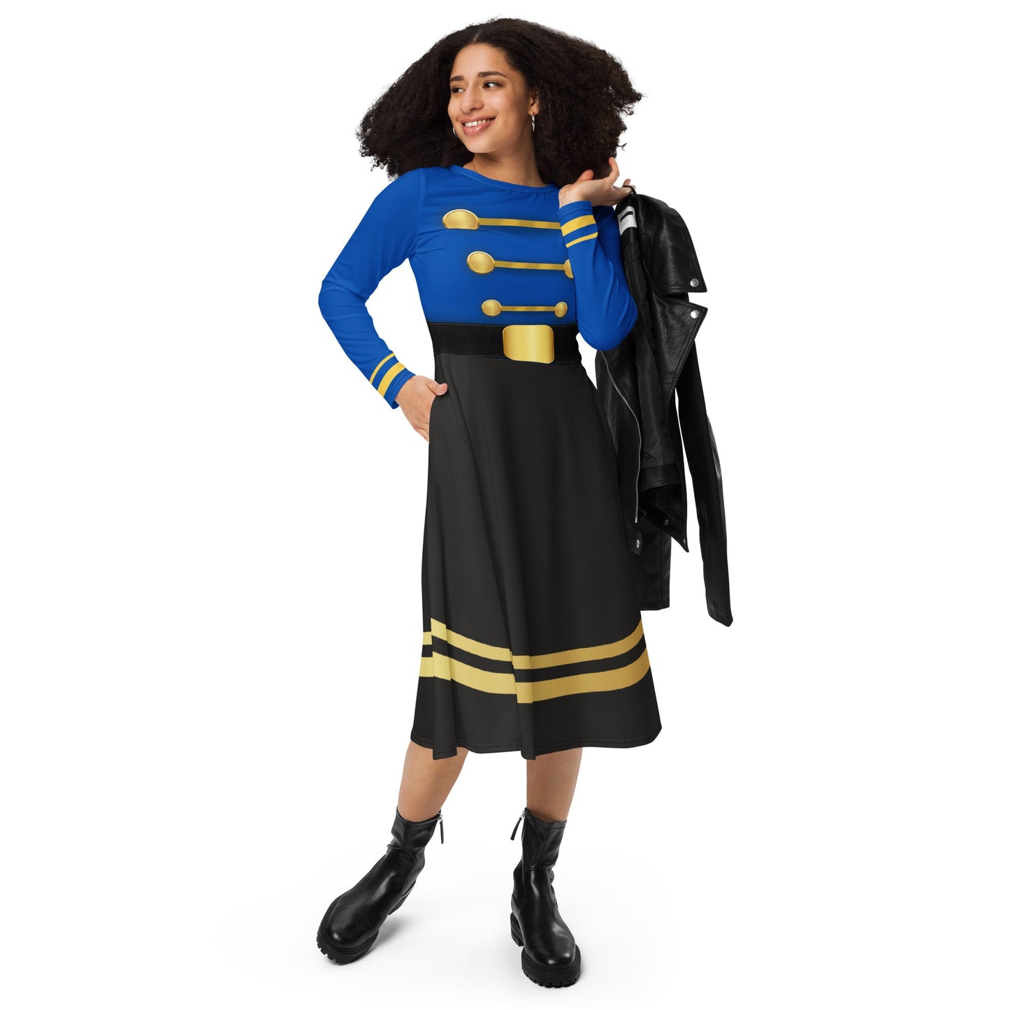Blue Nutcracker long sleeve midi dress adult nutcrackeradult nutcracker stylechristmas party#tag4##tag5##tag6#