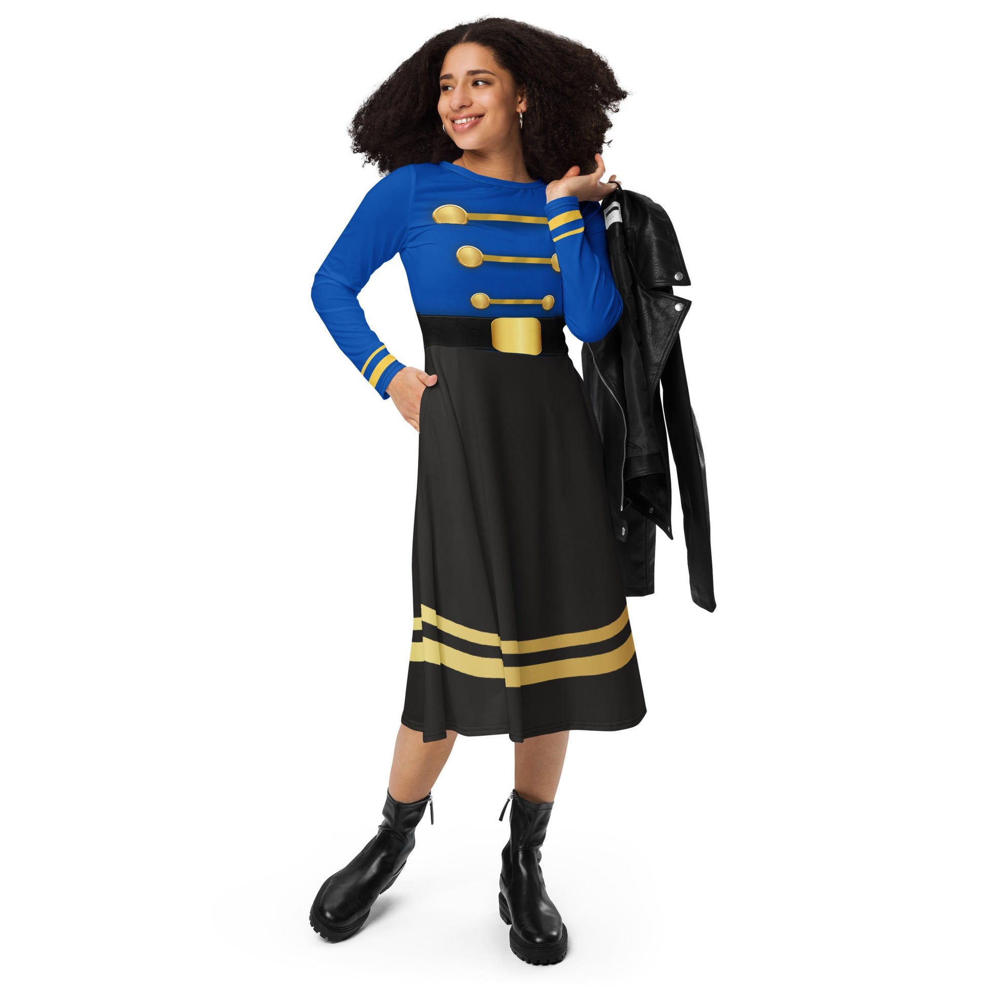 Blue Nutcracker long sleeve midi dress adult nutcrackeradult nutcracker stylechristmas party#tag4##tag5##tag6#