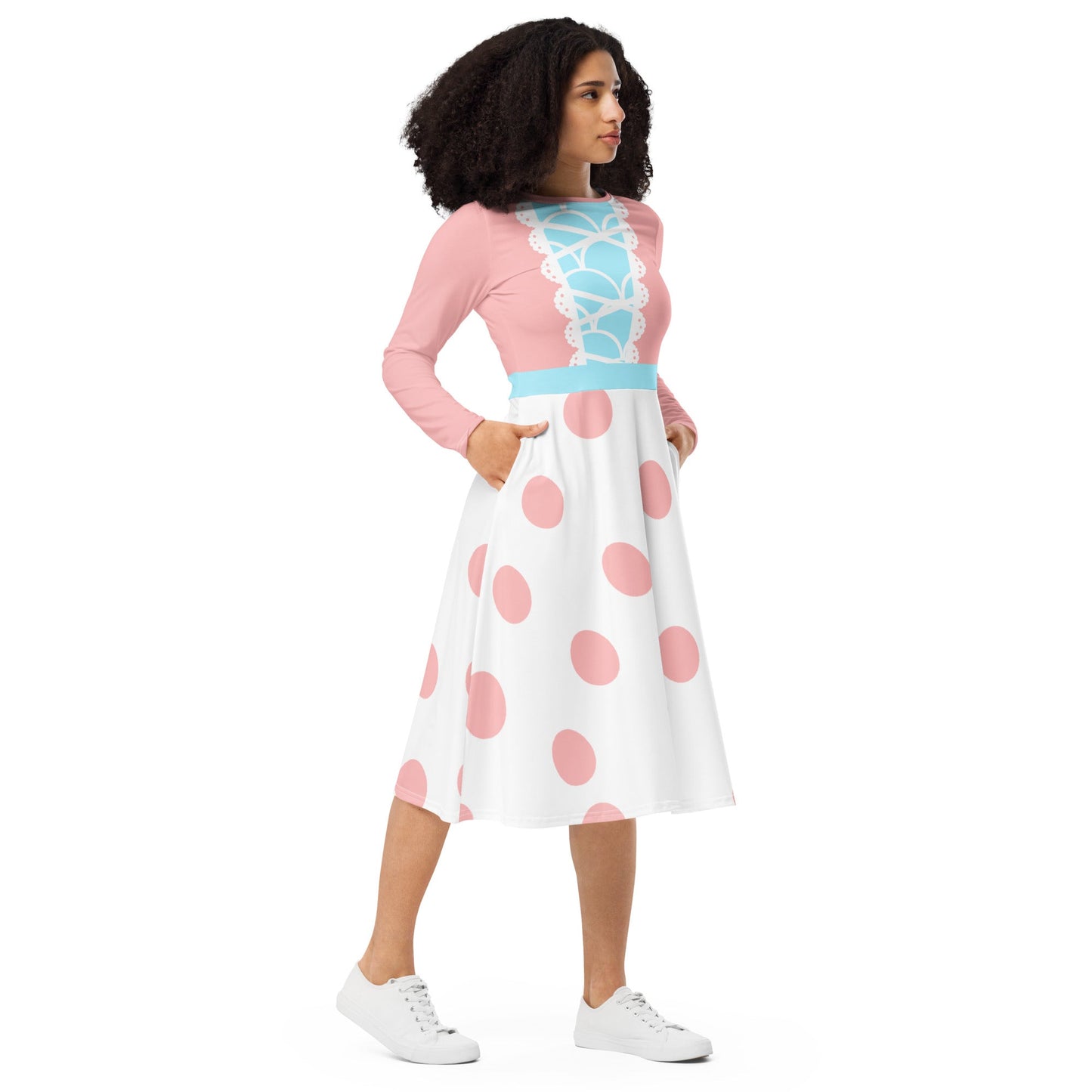 Bo Peep long sleeve midi dress adult bo peepadult disney styleadult halloween#tag4##tag5##tag6#