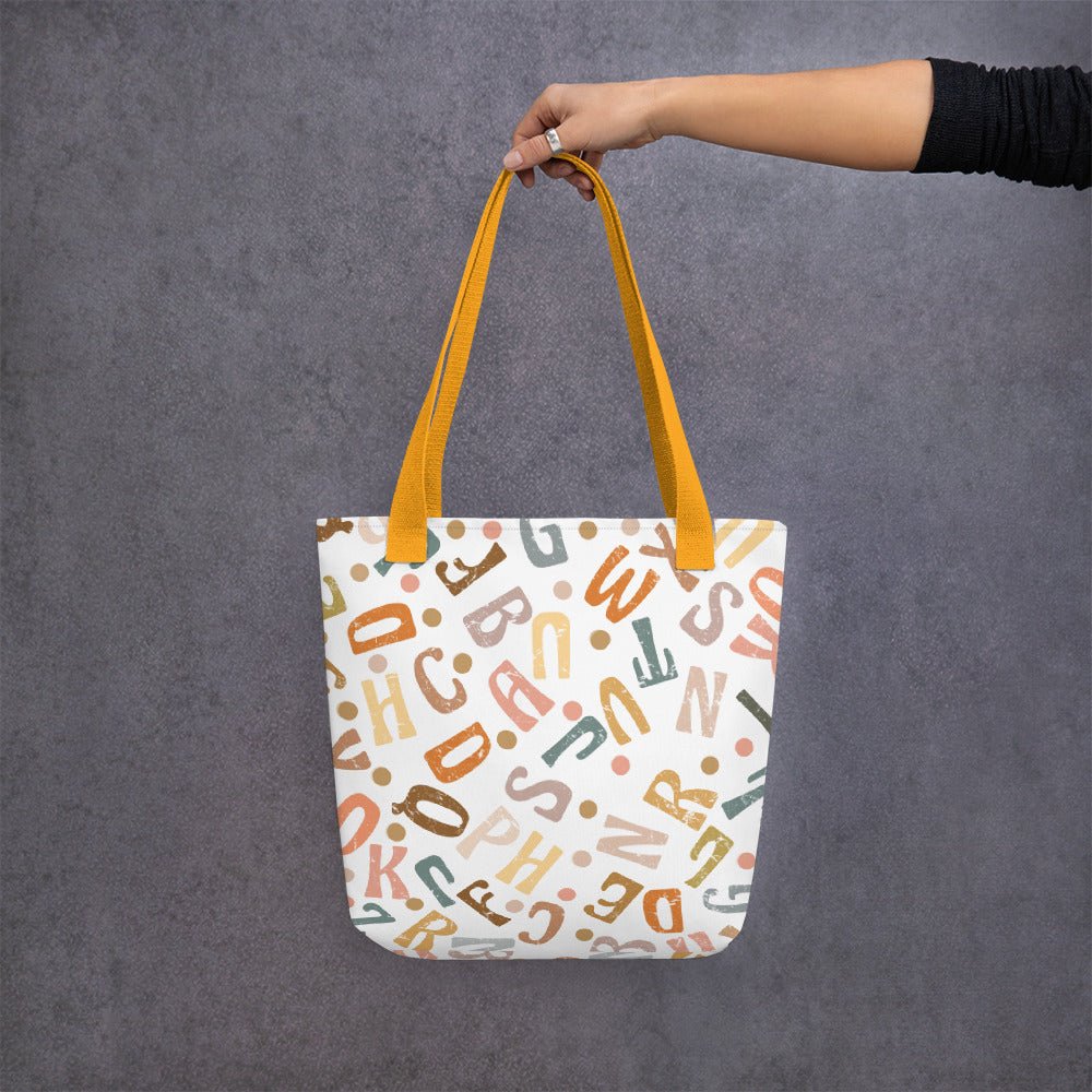 Boho ABC Tote bag happiness is addictive#tag4##tag5##tag6#