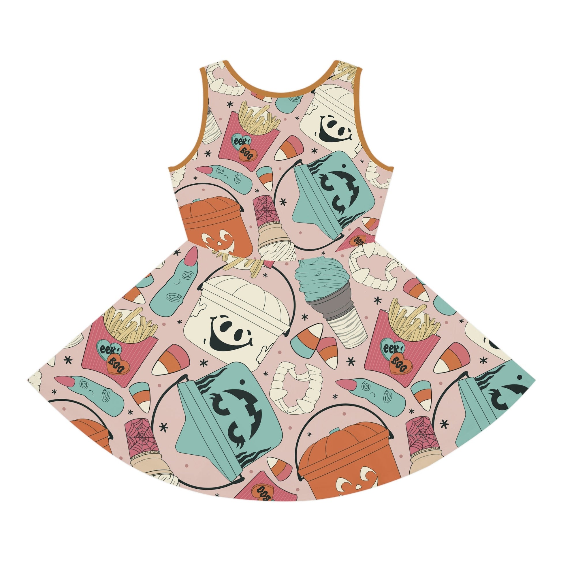 Boho Halloween Container Girls' Sleeveless Sundress (AOP) All Over PrintAOPAOP Clothing#tag4##tag5##tag6#