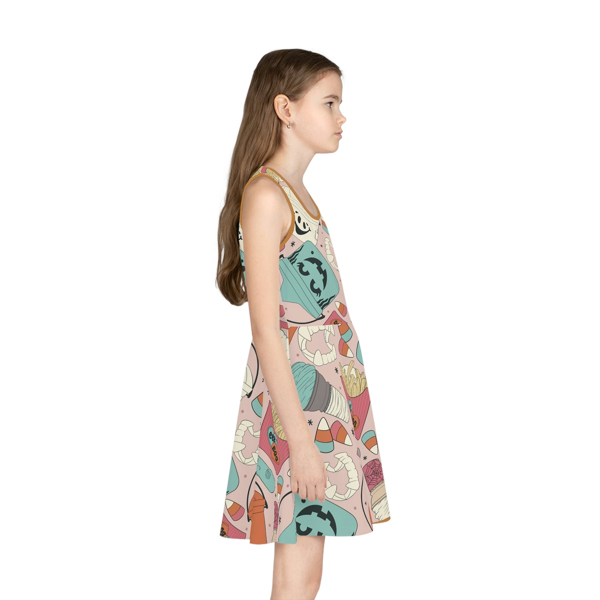 Boho Halloween Container Girls' Sleeveless Sundress (AOP) All Over PrintAOPAOP Clothing#tag4##tag5##tag6#