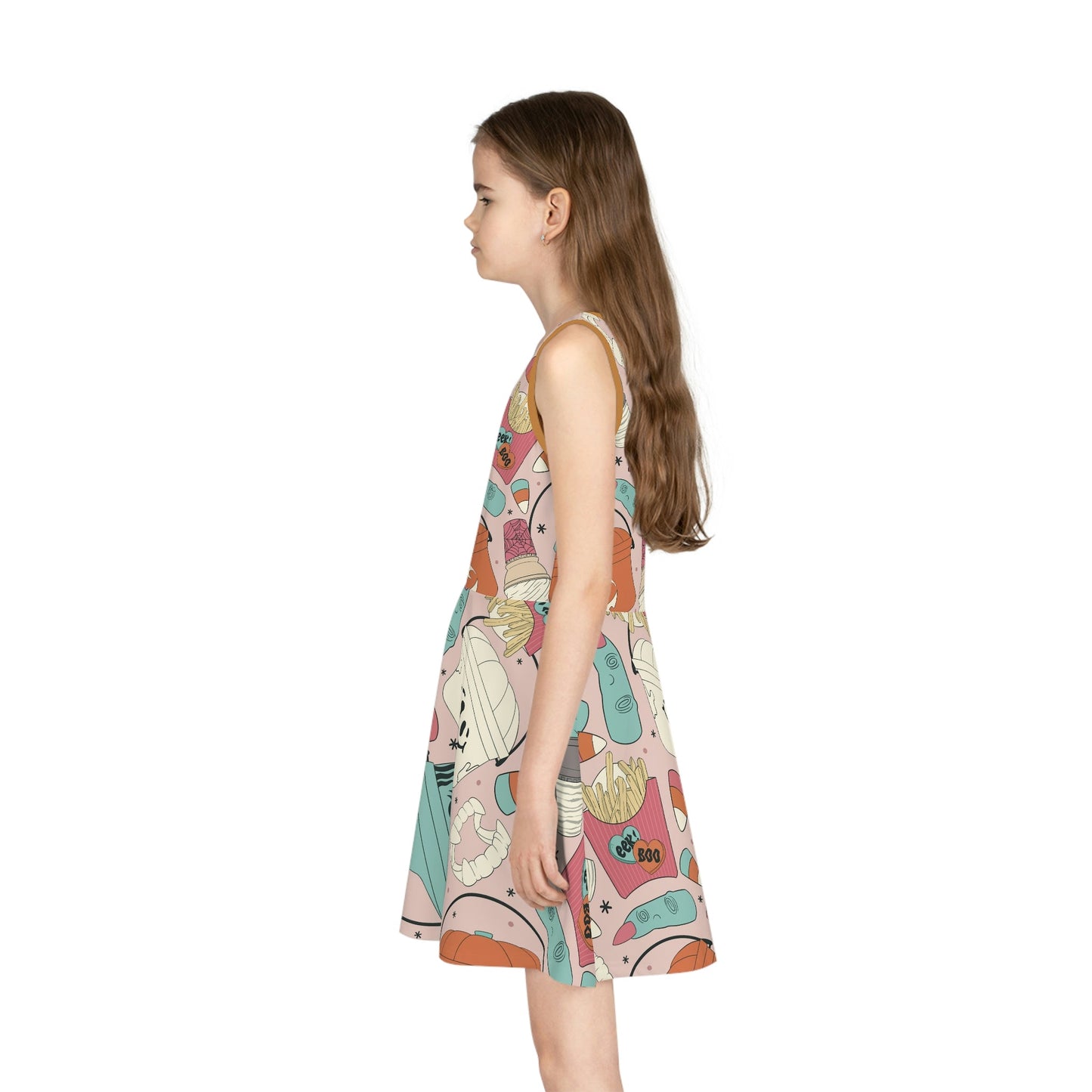 Boho Halloween Container Girls' Sleeveless Sundress (AOP) All Over PrintAOPAOP Clothing#tag4##tag5##tag6#