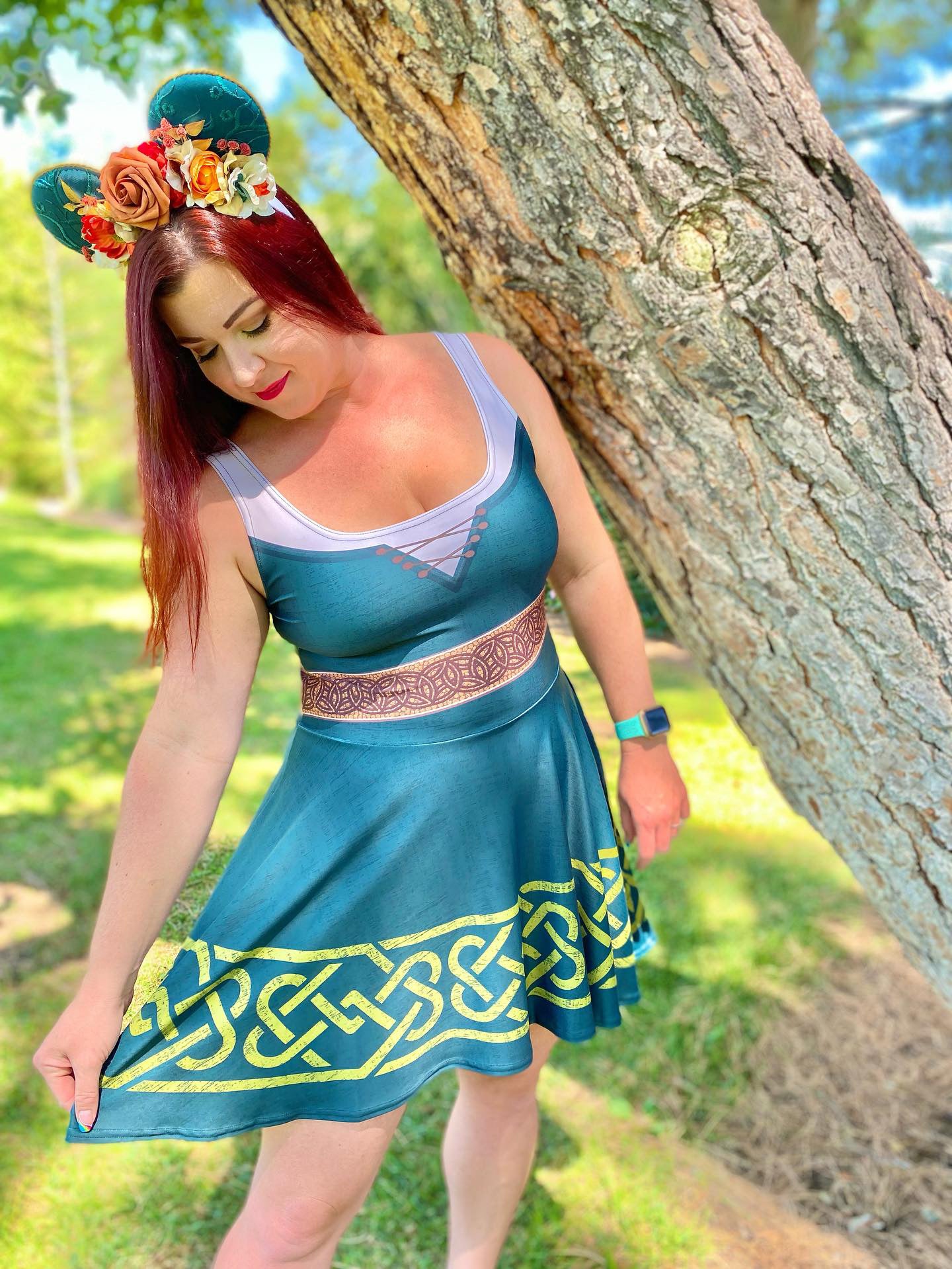 Brave Inspired Merida Skater Dress- Running Costume, Cosplay S Brave Inspired Merida Skater Dress- Running Costume, Cosplay S
