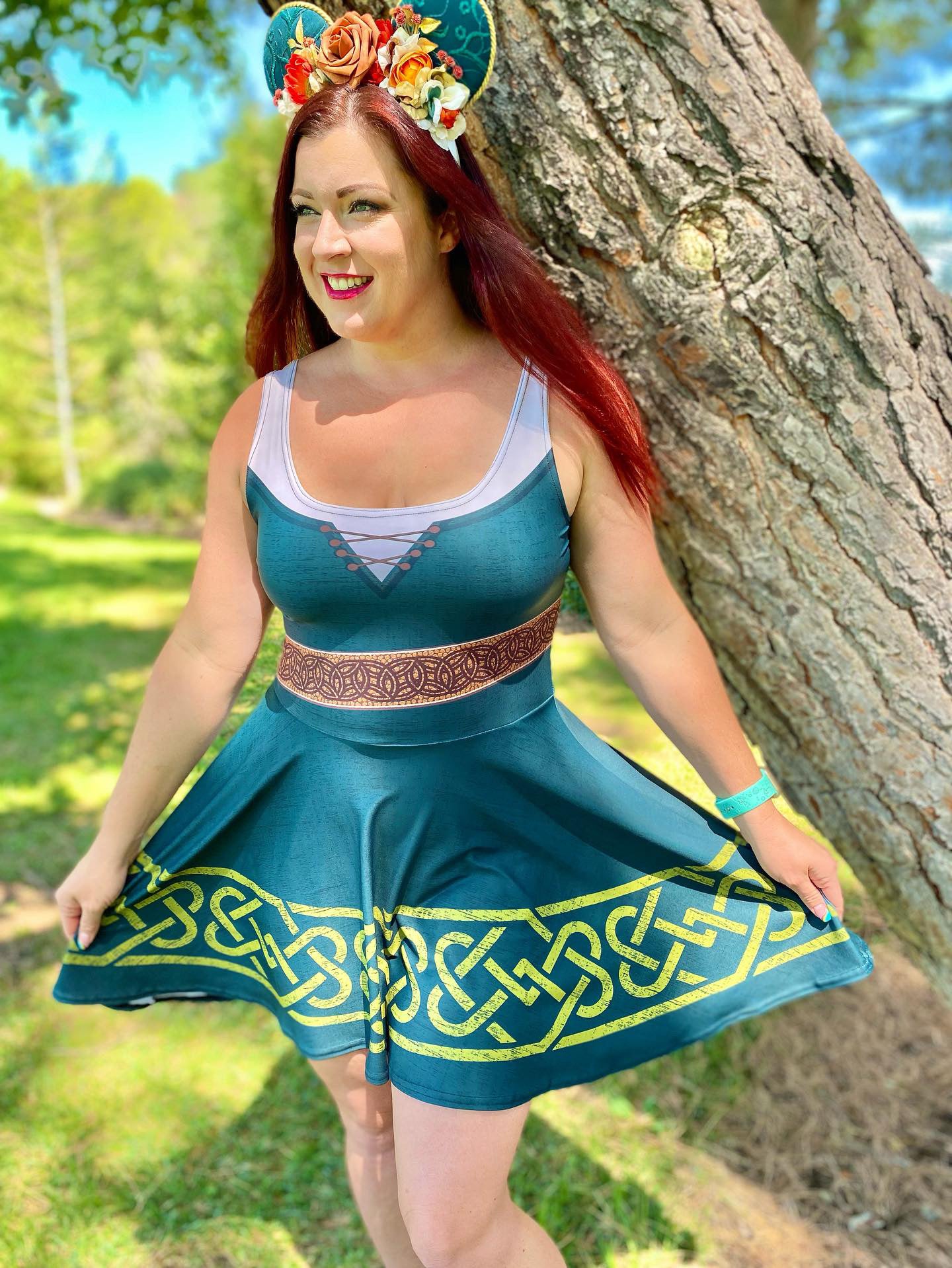 Brave Inspired Merida Skater Dress- Running Costume, Cosplay, Bounding bravedisney dressdisney halloween#tag4##tag5##tag6#