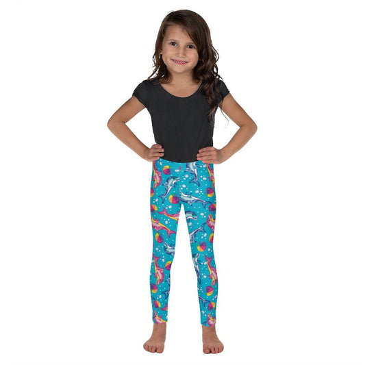 Bright Dolphins Kid's Leggings happiness is addictive#tag4##tag5##tag6#