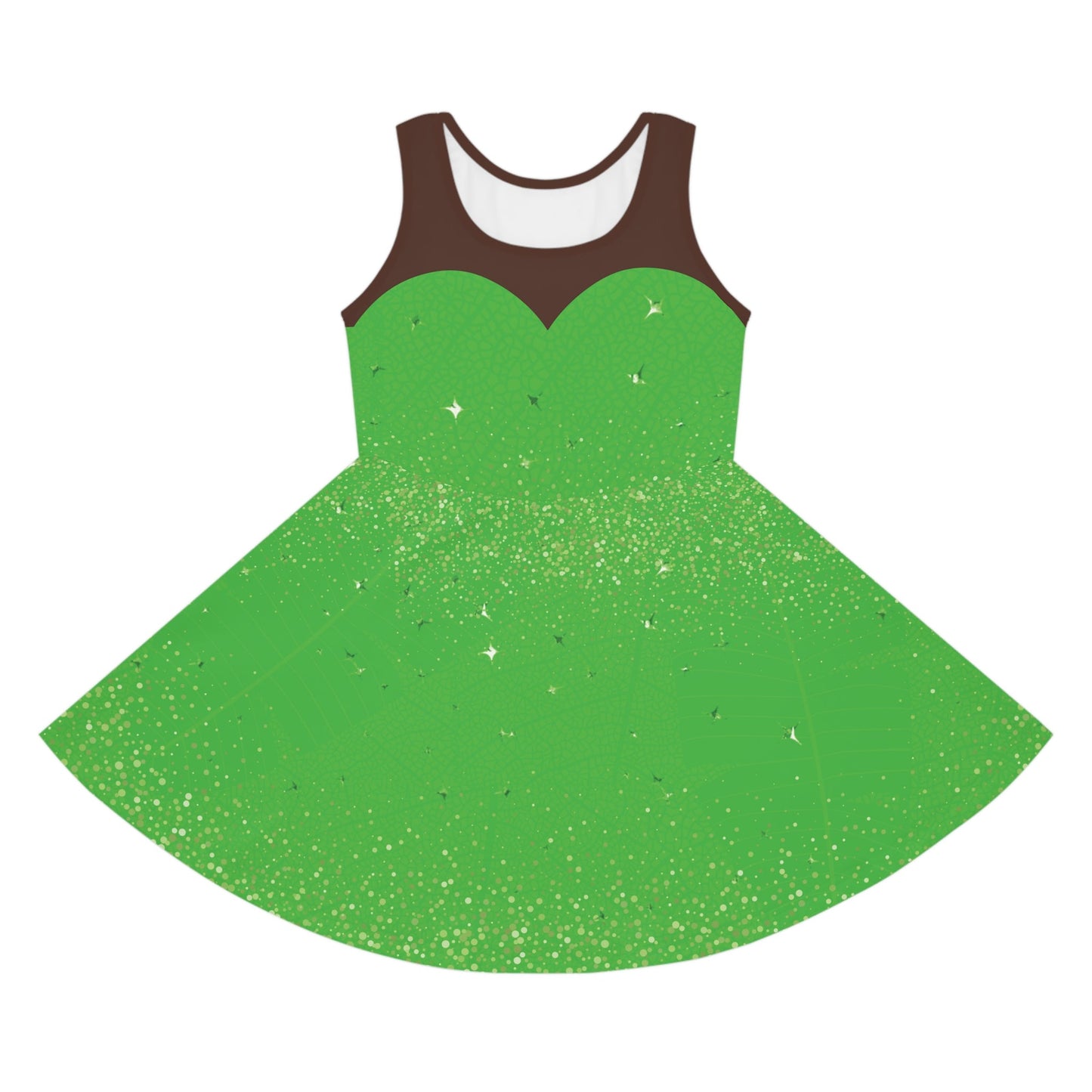 Brown Skin Tinker Fairy Girls' Sleeveless Sundress All Over PrintAOPAll Over PrintsLittle Lady Shay Boutique