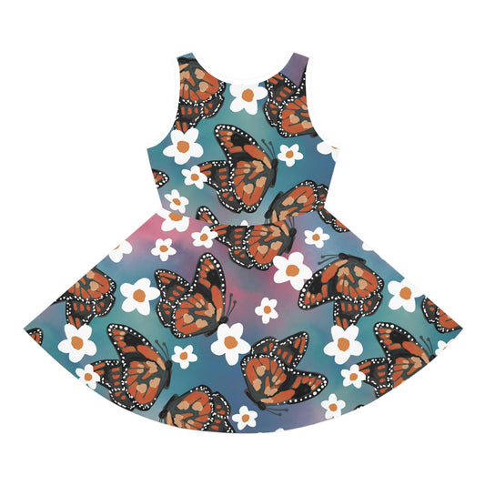 Butterfly Girls' Sleeveless Sundress All Over PrintAOPAOP Clothing#tag4##tag5##tag6#