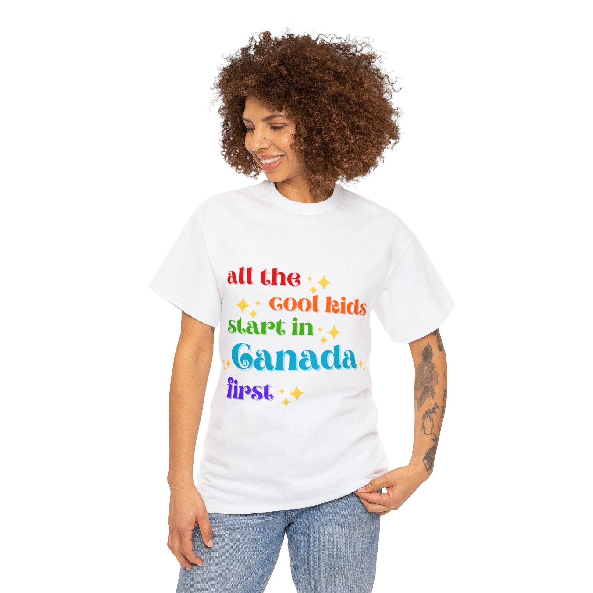 Canada First Unisex Heavy Cotton Tee adult epcot topCrew neckAdult T-ShirtWrong Lever Clothing