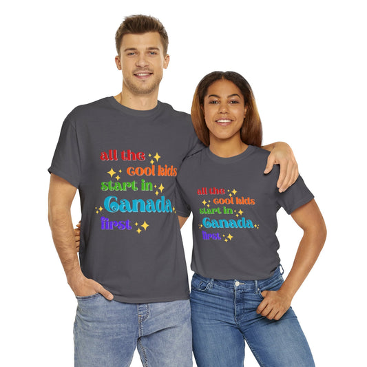 Canada First Unisex Heavy Cotton Tee adult epcot topCrew neckAdult T-ShirtWrong Lever Clothing