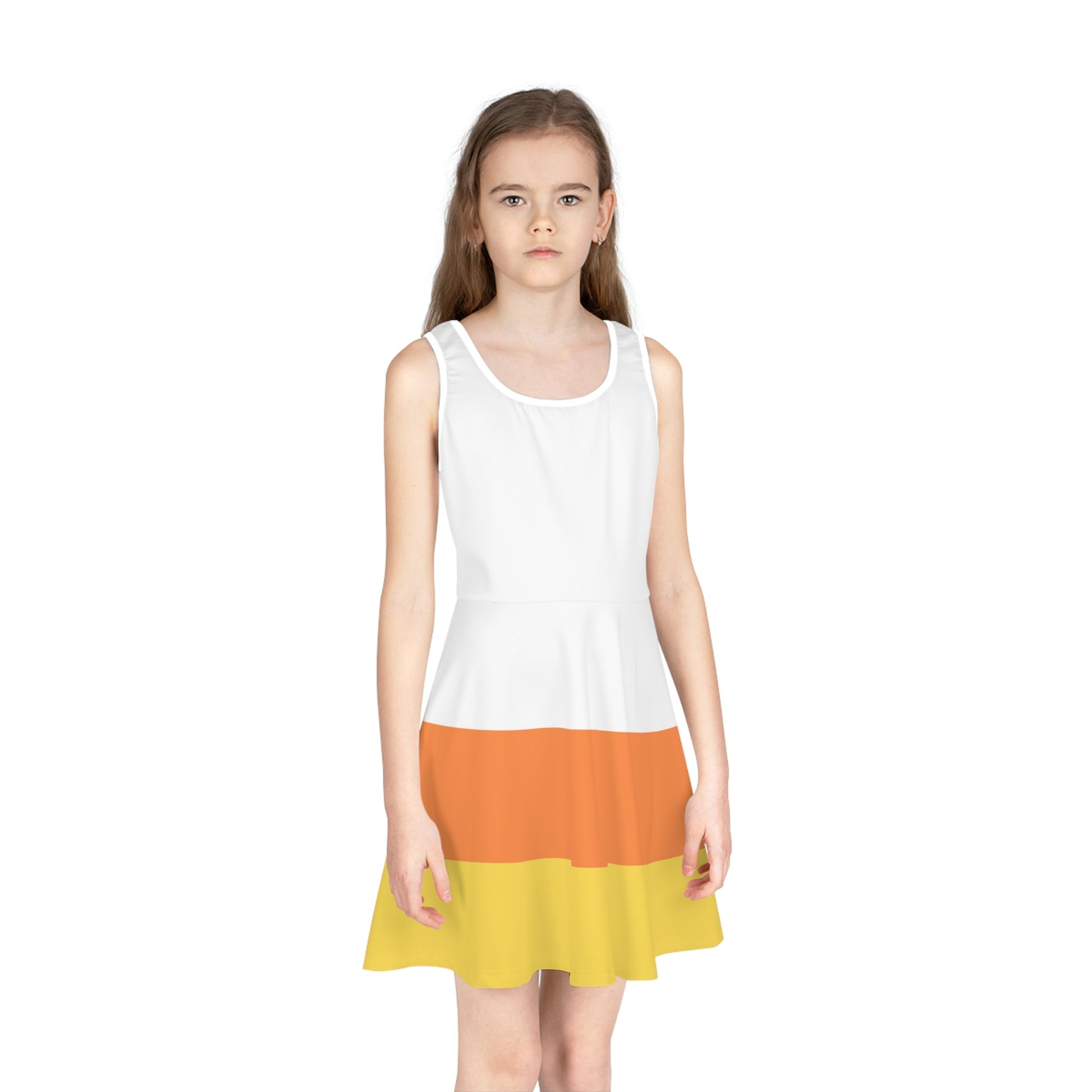 Candy Corn Girls' Sleeveless Sundress All Over PrintAOPAOP Clothing#tag4##tag5##tag6#