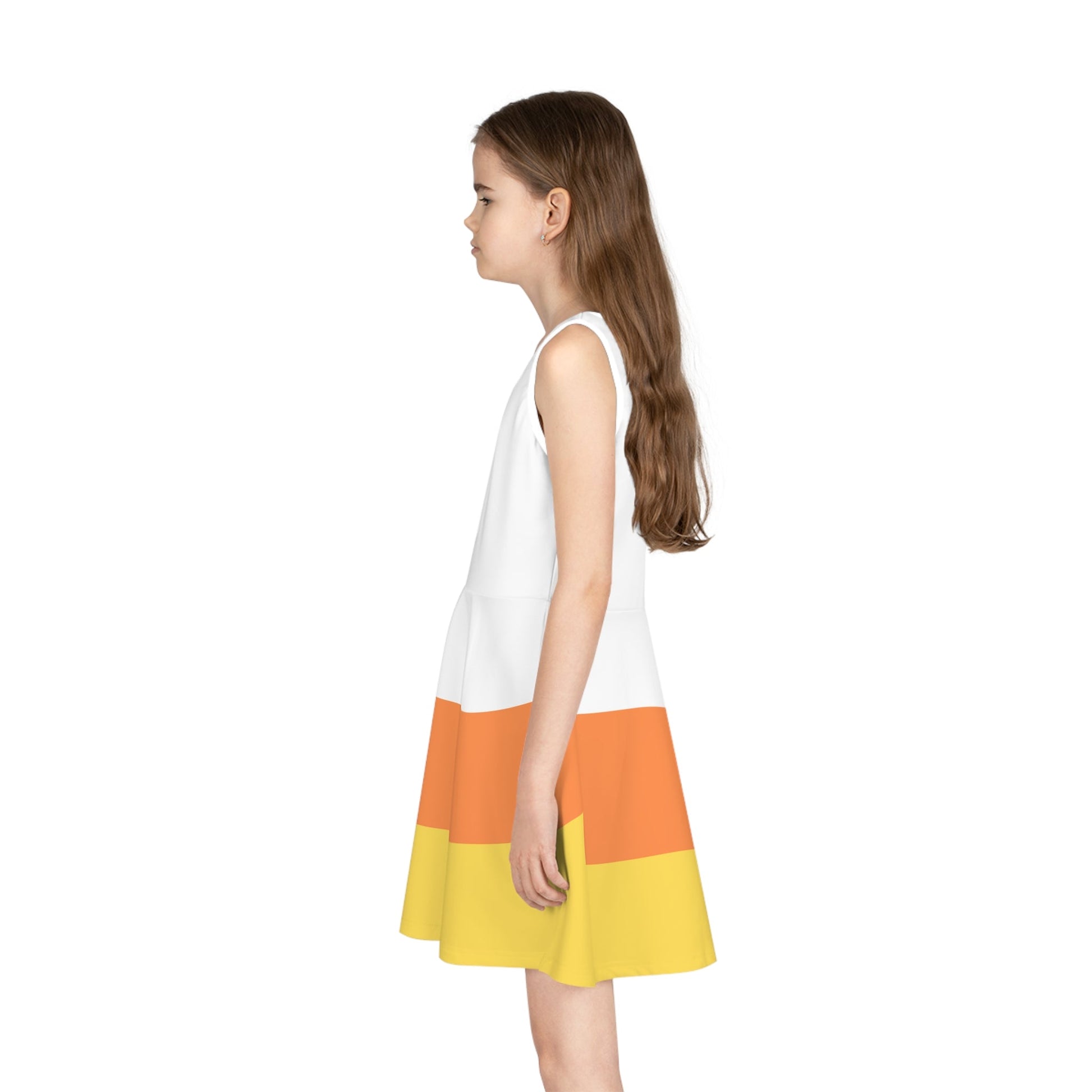 Candy Corn Girls' Sleeveless Sundress All Over PrintAOPAOP Clothing#tag4##tag5##tag6#