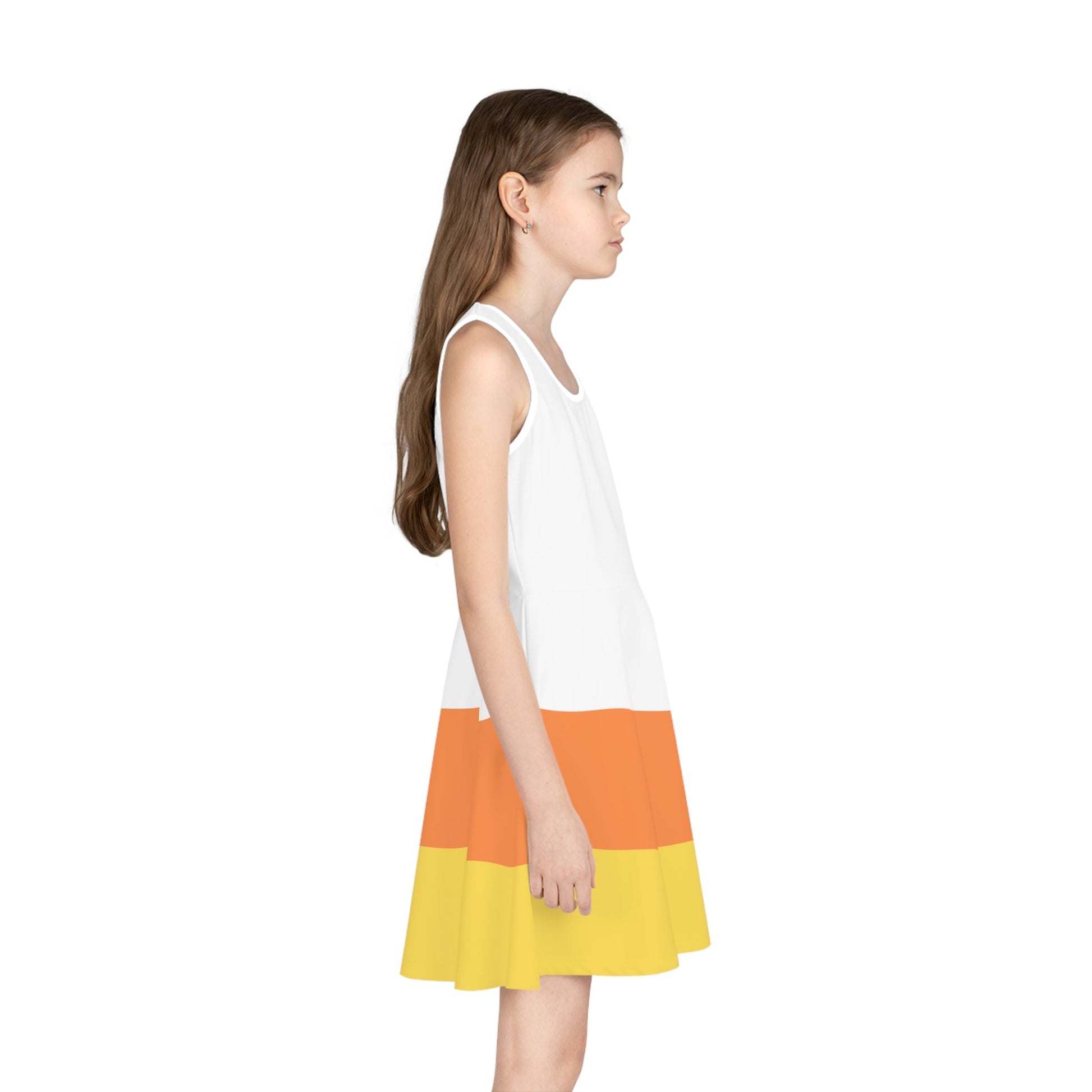 Candy Corn Girls' Sleeveless Sundress All Over PrintAOPAOP Clothing#tag4##tag5##tag6#