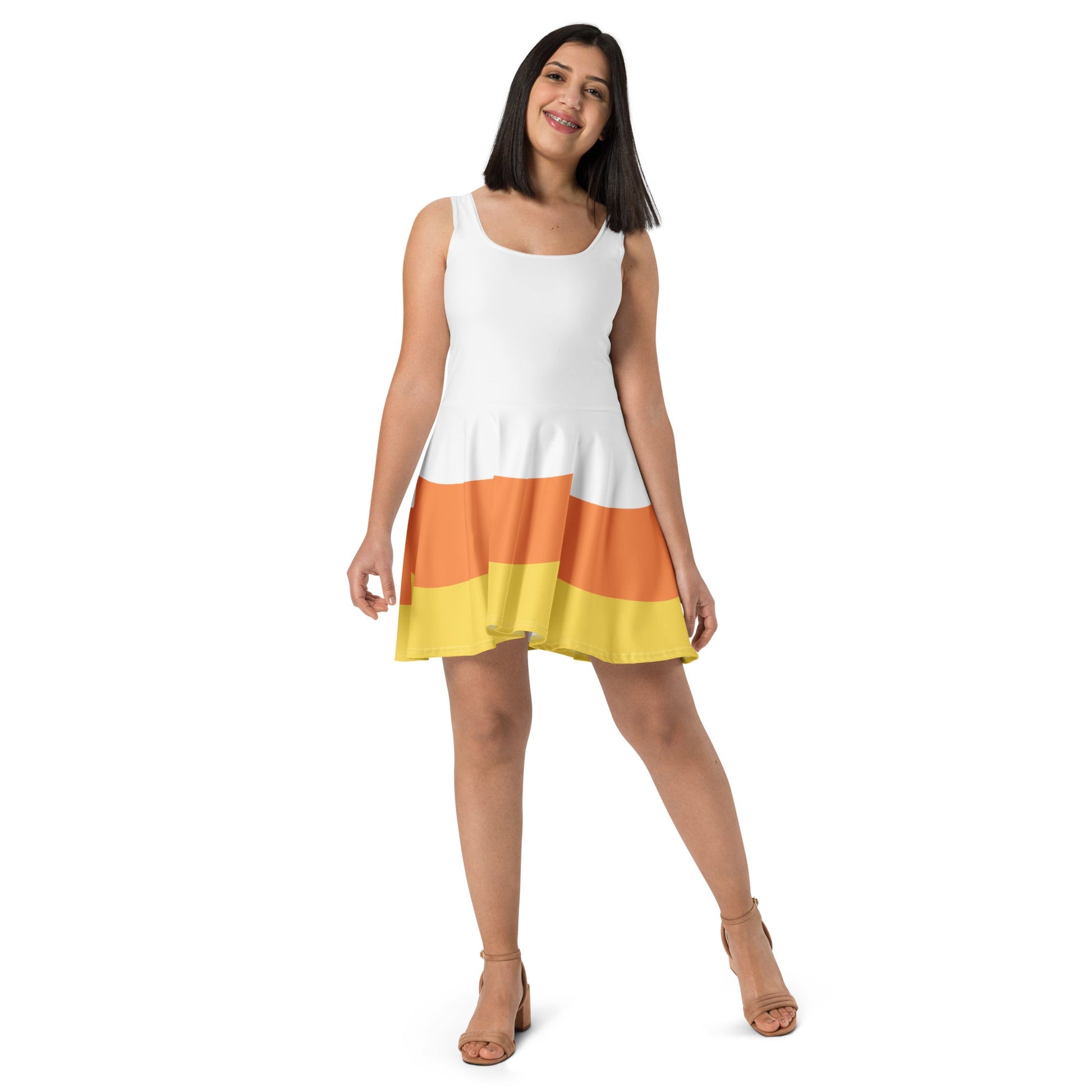 Candy Corn Skater Dress boo to youboundingcandy corn#tag4##tag5##tag6#