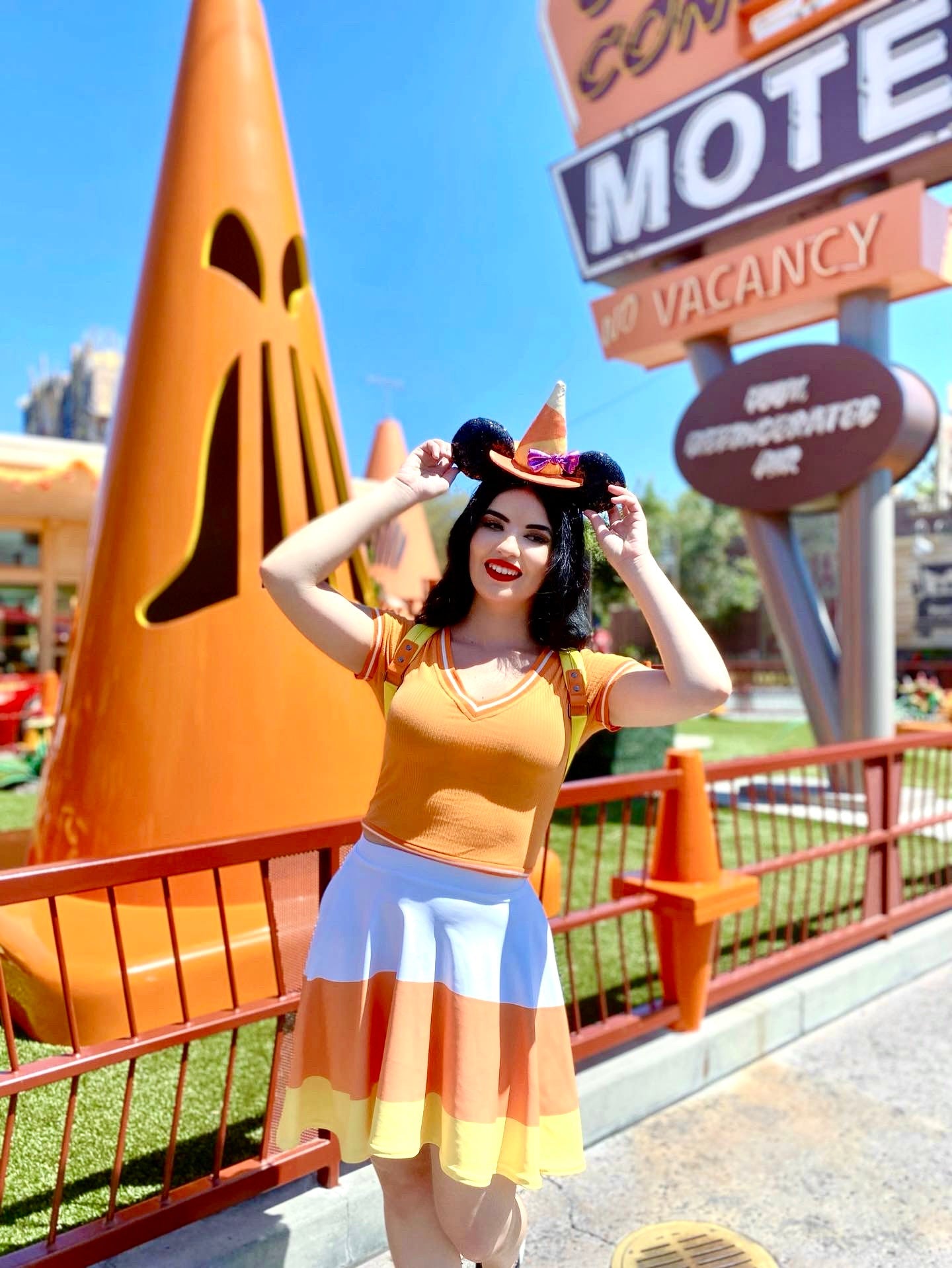 Candy Corn Skater Skirt boo to youboundingcandy corn#tag4##tag5##tag6#