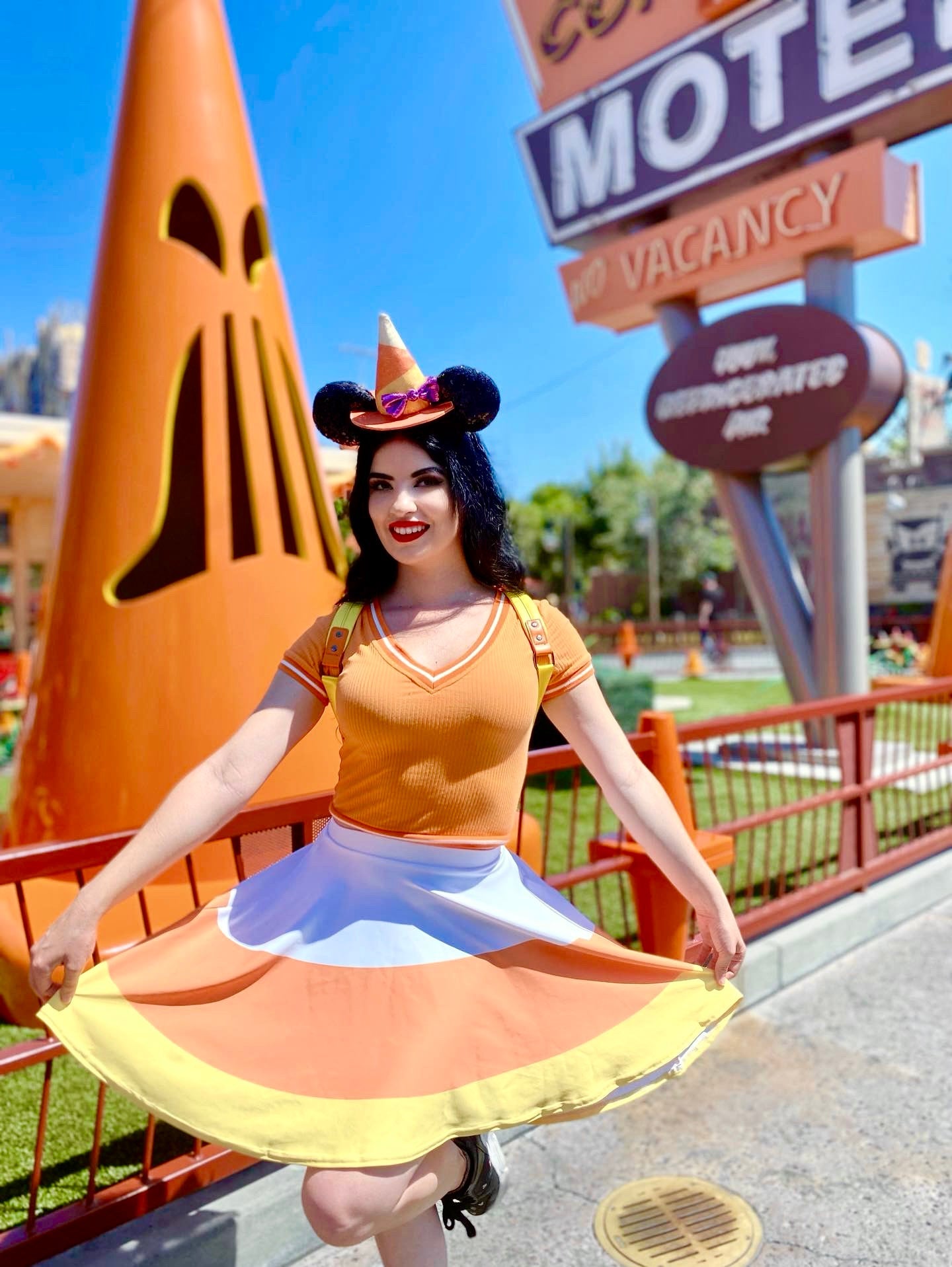 Candy Corn Skater Skirt boo to youboundingcandy corn#tag4##tag5##tag6#