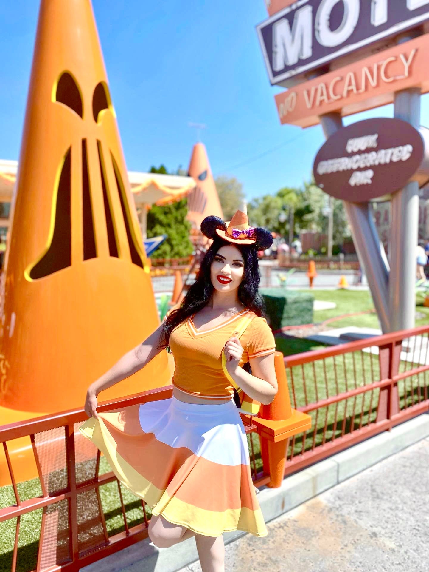 Candy Corn Skater Skirt boo to youboundingcandy corn#tag4##tag5##tag6#
