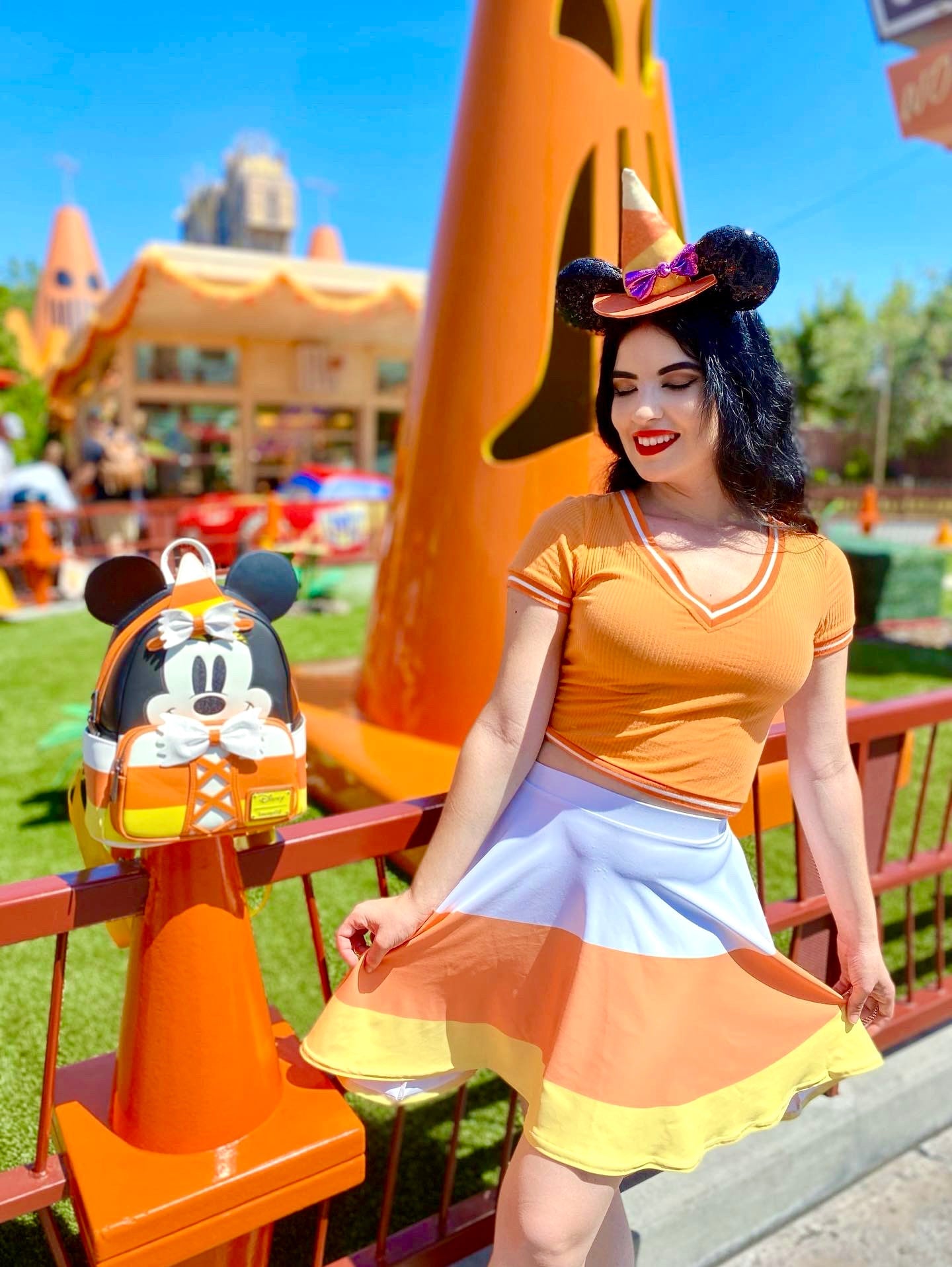 Candy Corn Skater Skirt boo to youboundingcandy corn#tag4##tag5##tag6#