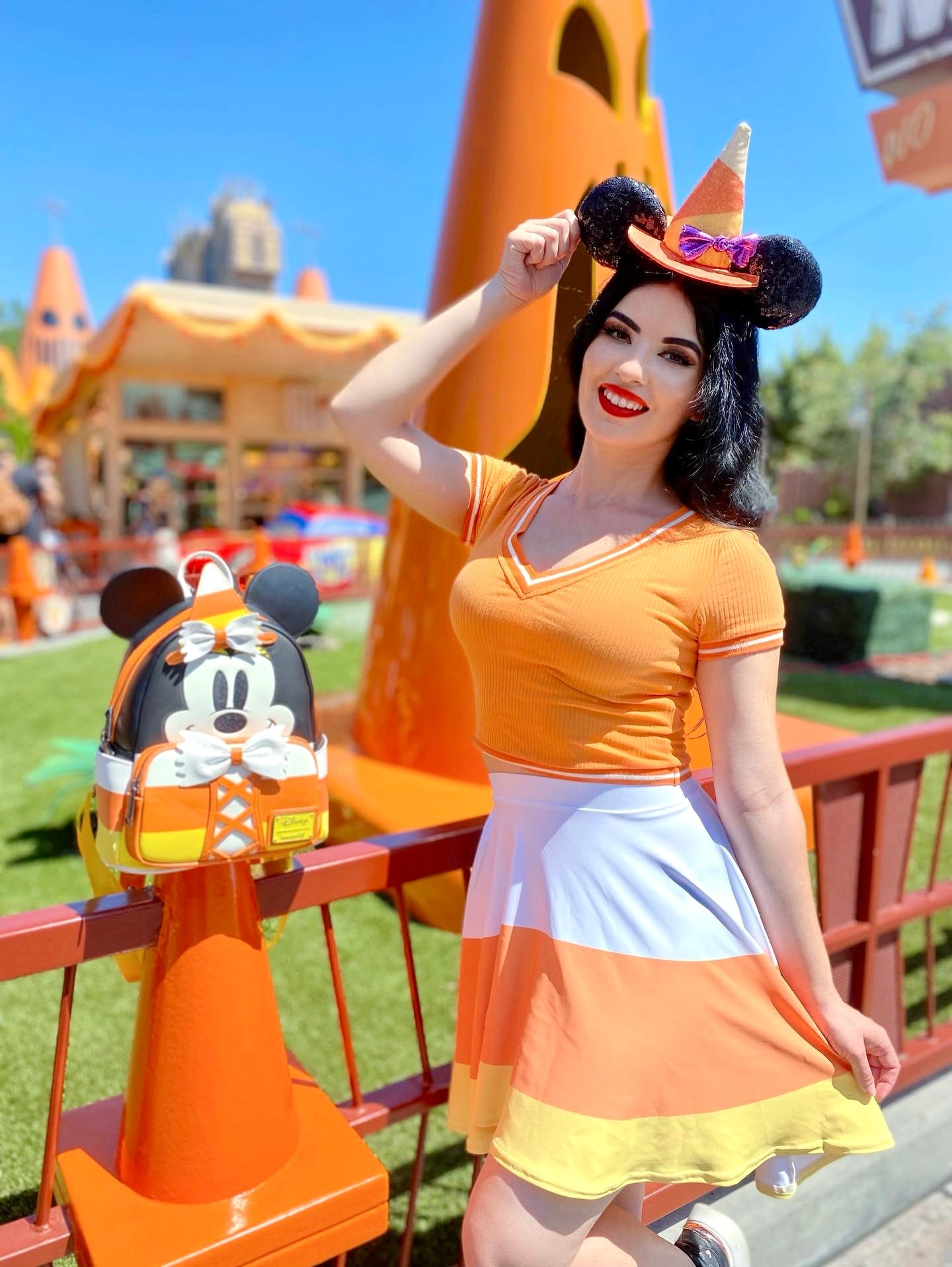 Candy Corn Skater Skirt boo to youboundingcandy corn#tag4##tag5##tag6#
