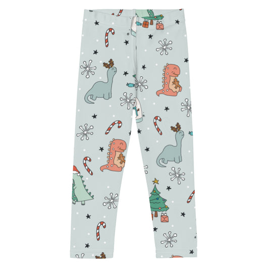 Christmas Dinos Kid's Leggings happiness is addictive#tag4##tag5##tag6#