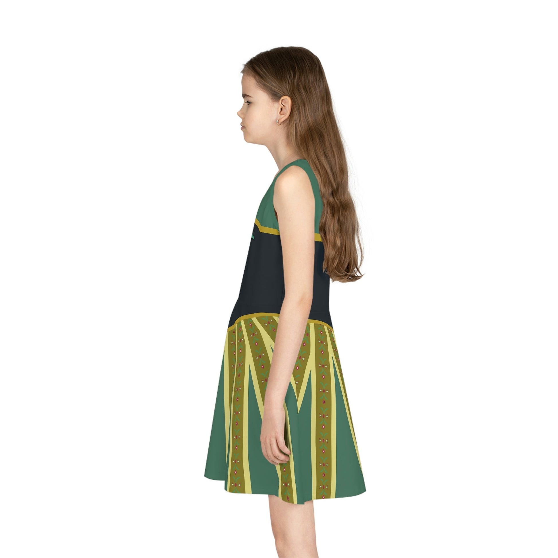 Coronation Day Frozen Girls' Sleeveless Sundress All Over Printanna frozen 1anna frozen 2#tag4##tag5##tag6#