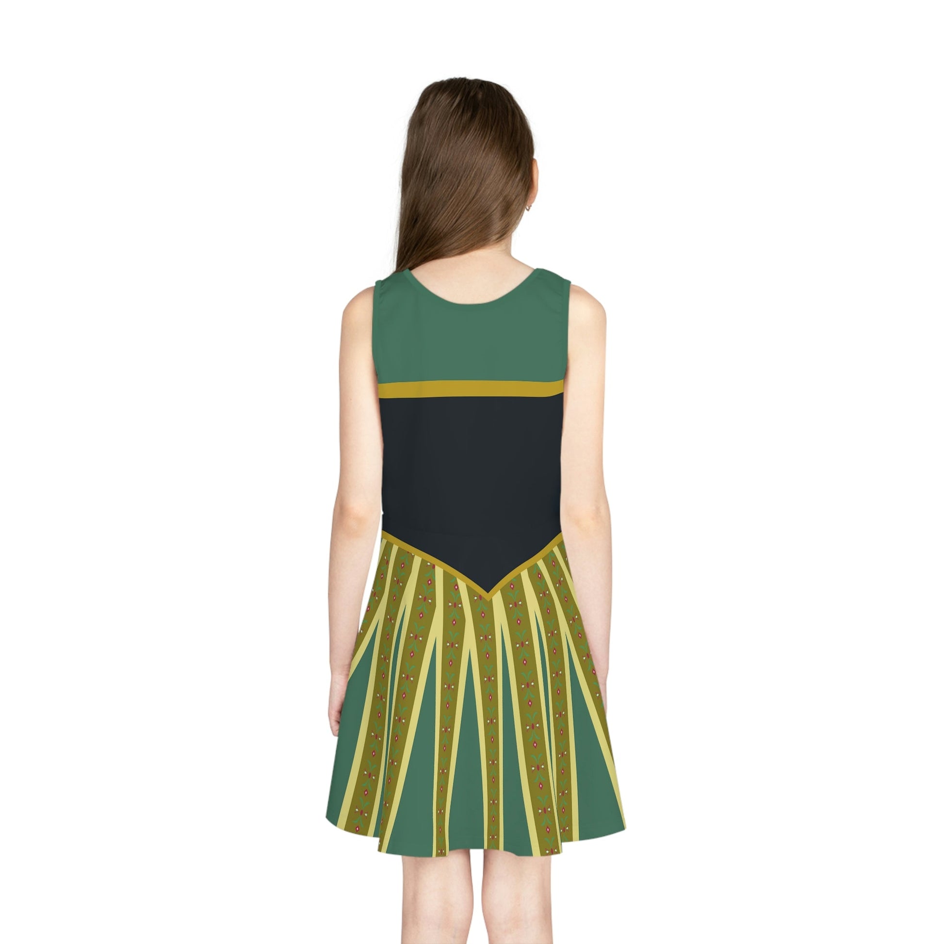 Coronation Day Frozen Girls' Sleeveless Sundress All Over Printanna frozen 1anna frozen 2#tag4##tag5##tag6#