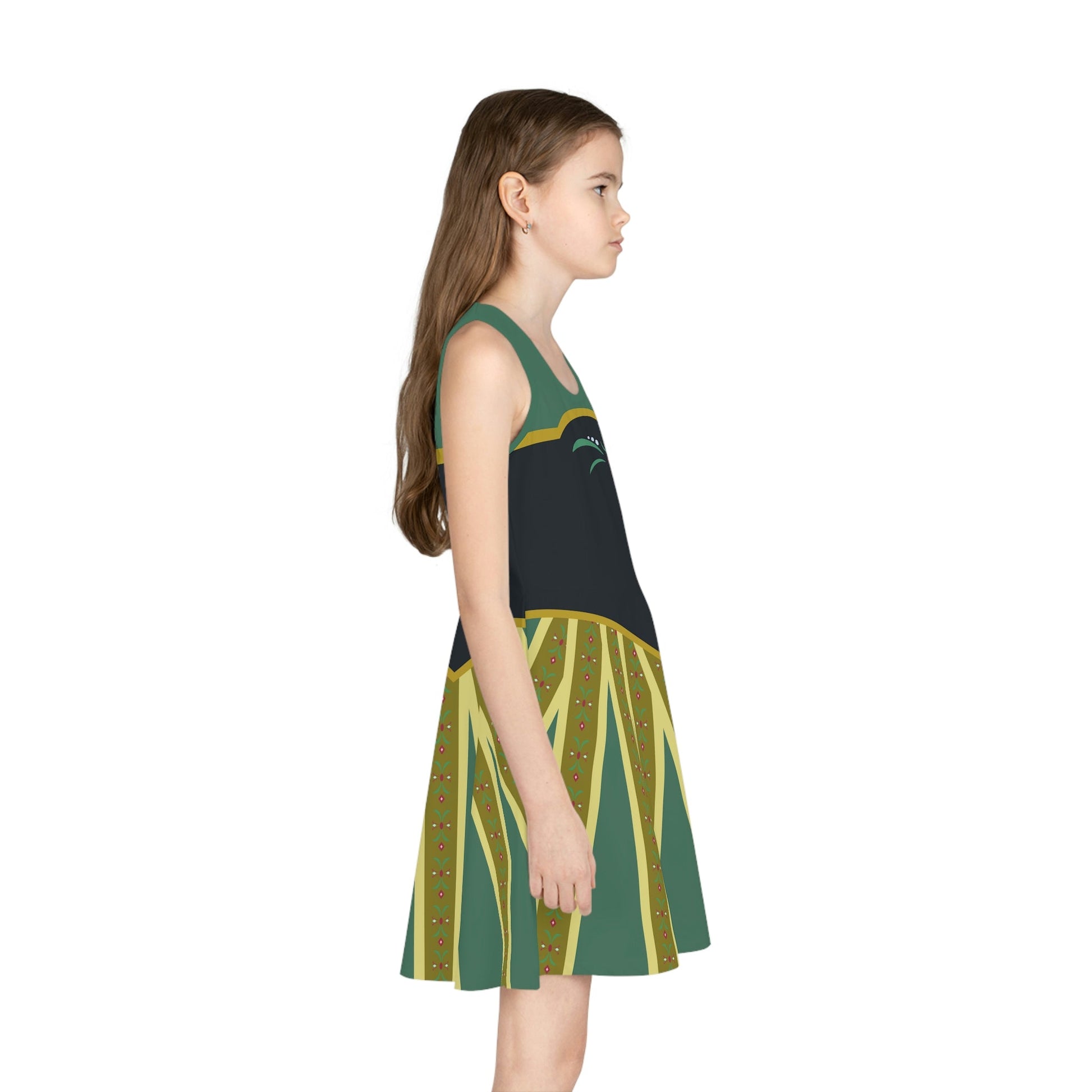 Coronation Day Frozen Girls' Sleeveless Sundress All Over Printanna frozen 1anna frozen 2#tag4##tag5##tag6#
