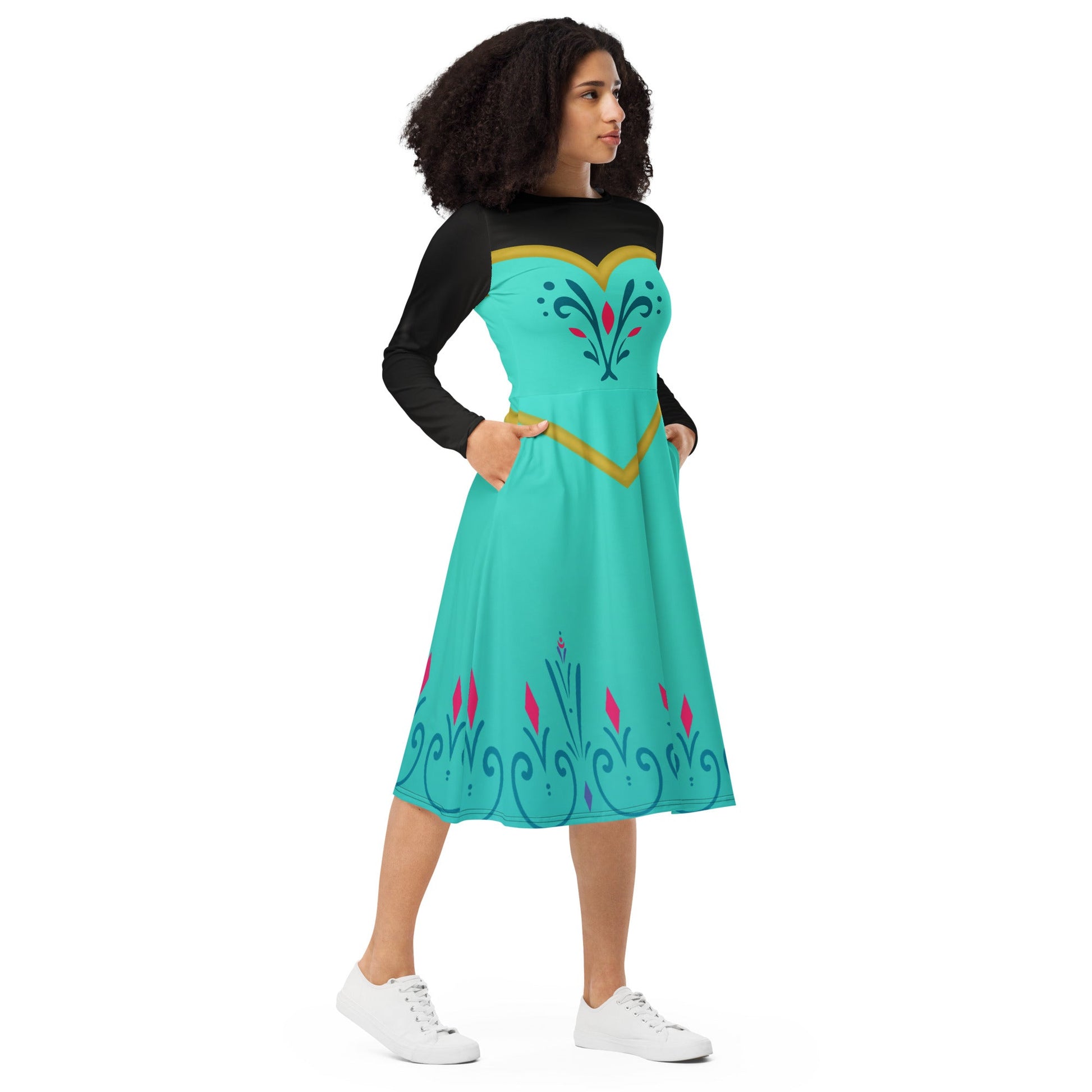 Coronation Day long sleeve midi dress coronation day dressdisney adultdisney adult dress#tag4##tag5##tag6#