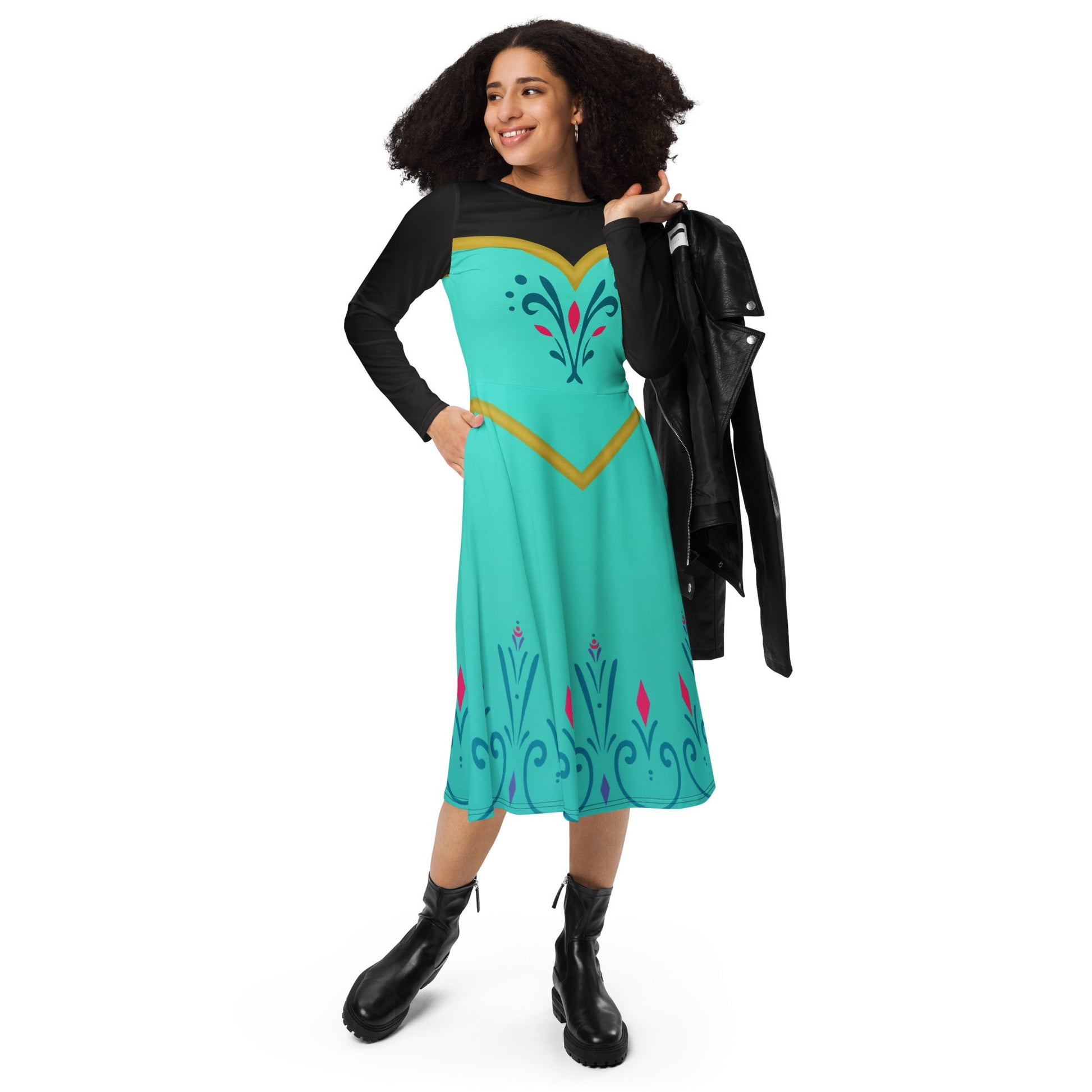 Coronation Day long sleeve midi dress coronation day dressdisney adultdisney adult dress#tag4##tag5##tag6#
