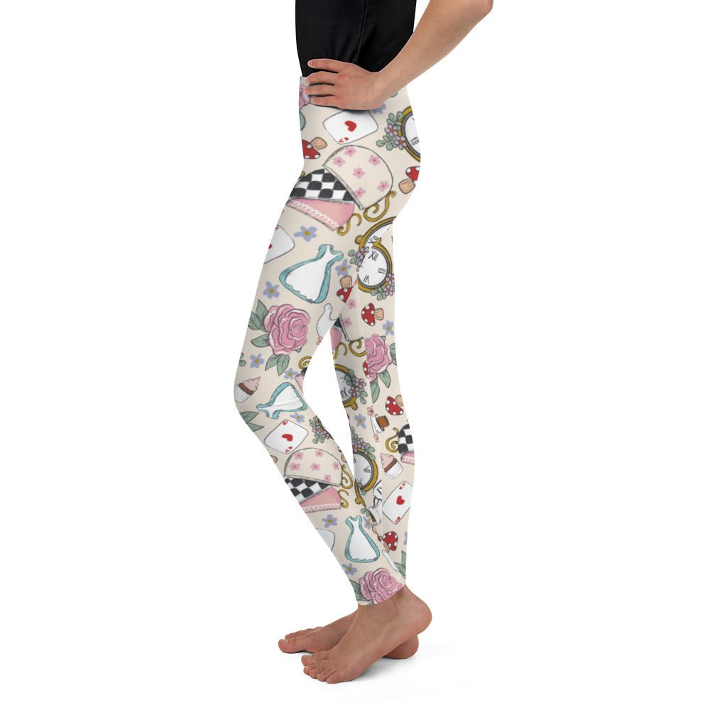 Down the Rabbit hole Youth Leggings alice clothingalice designsalice in wonderland#tag4##tag5##tag6#