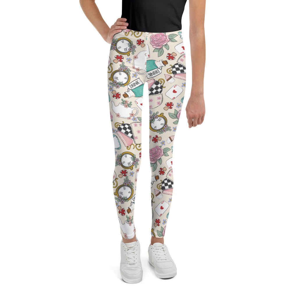 Down the Rabbit hole Youth Leggings alice clothingalice designsalice in wonderland#tag4##tag5##tag6#