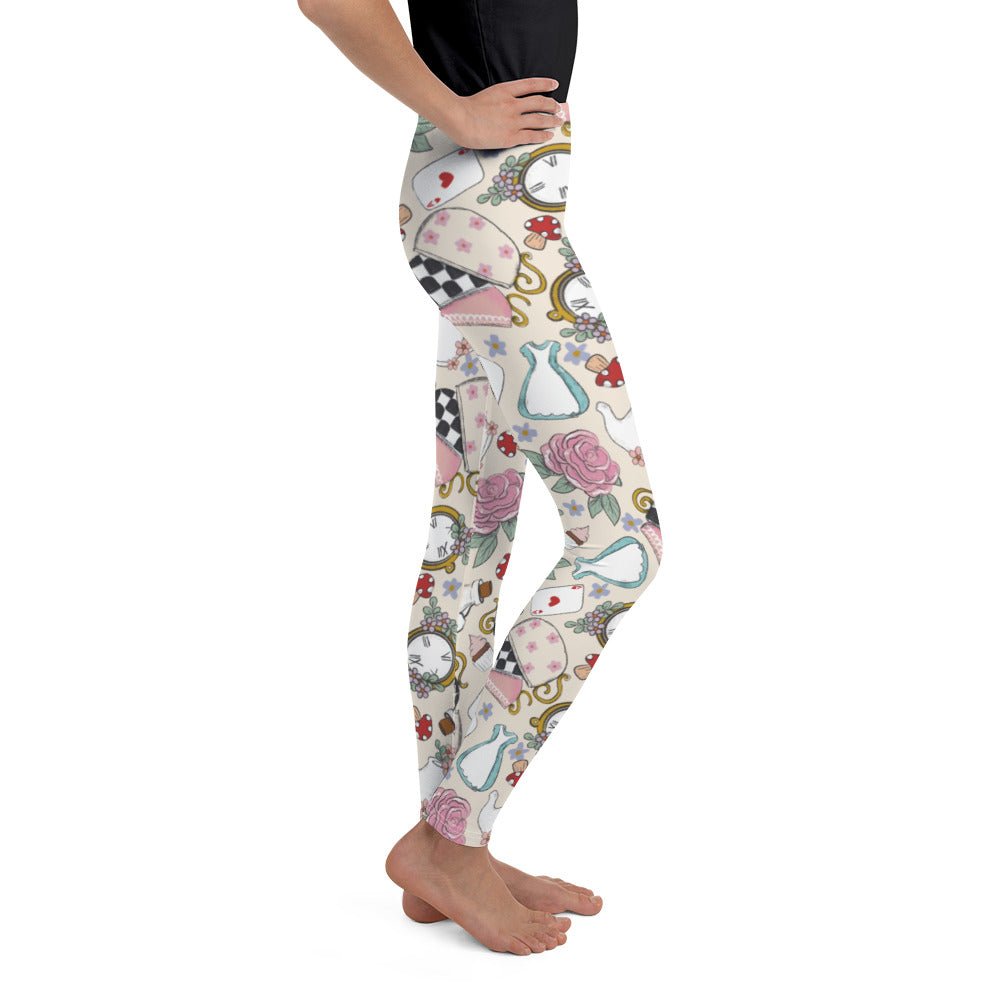 Down the Rabbit hole Youth Leggings alice clothingalice designsalice in wonderland#tag4##tag5##tag6#
