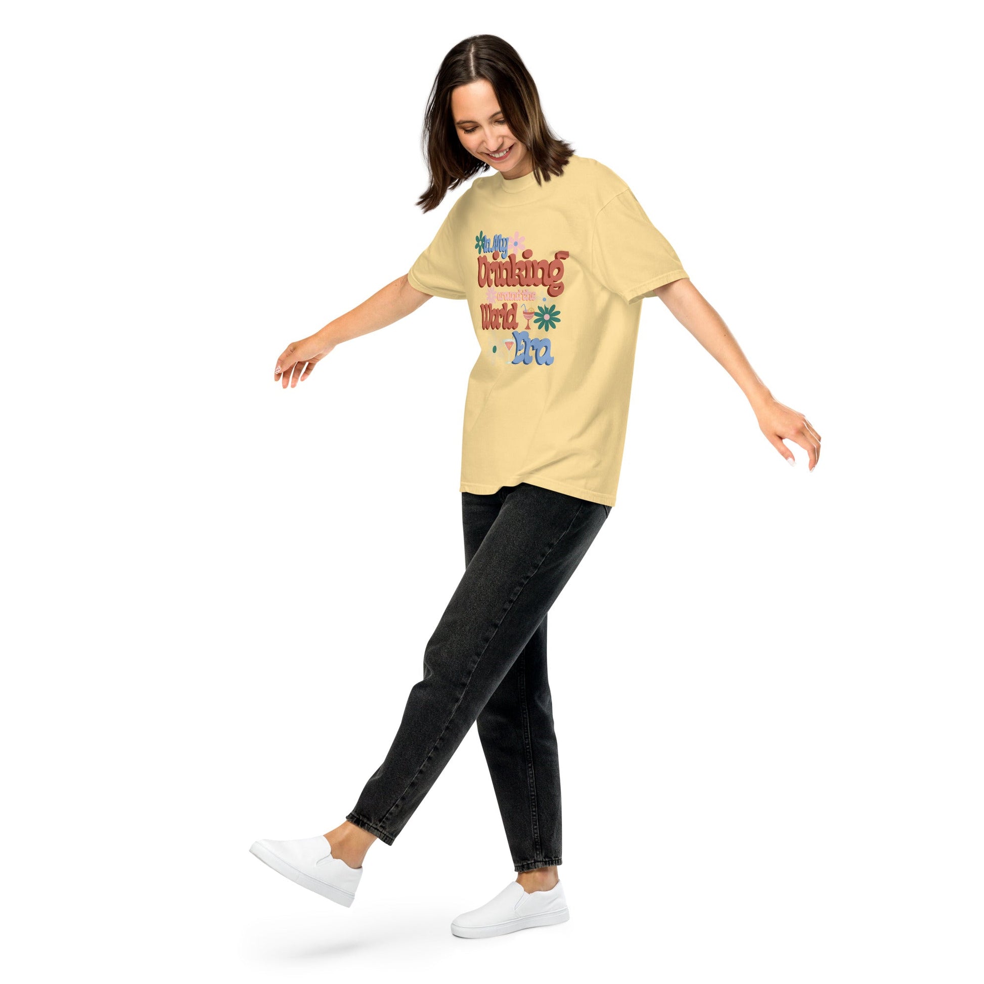 Drinking around the World Retro garment-dyed heavyweight t-shirt adult disney shirtadult disney topadult epcot top#tag4##tag5##tag6#