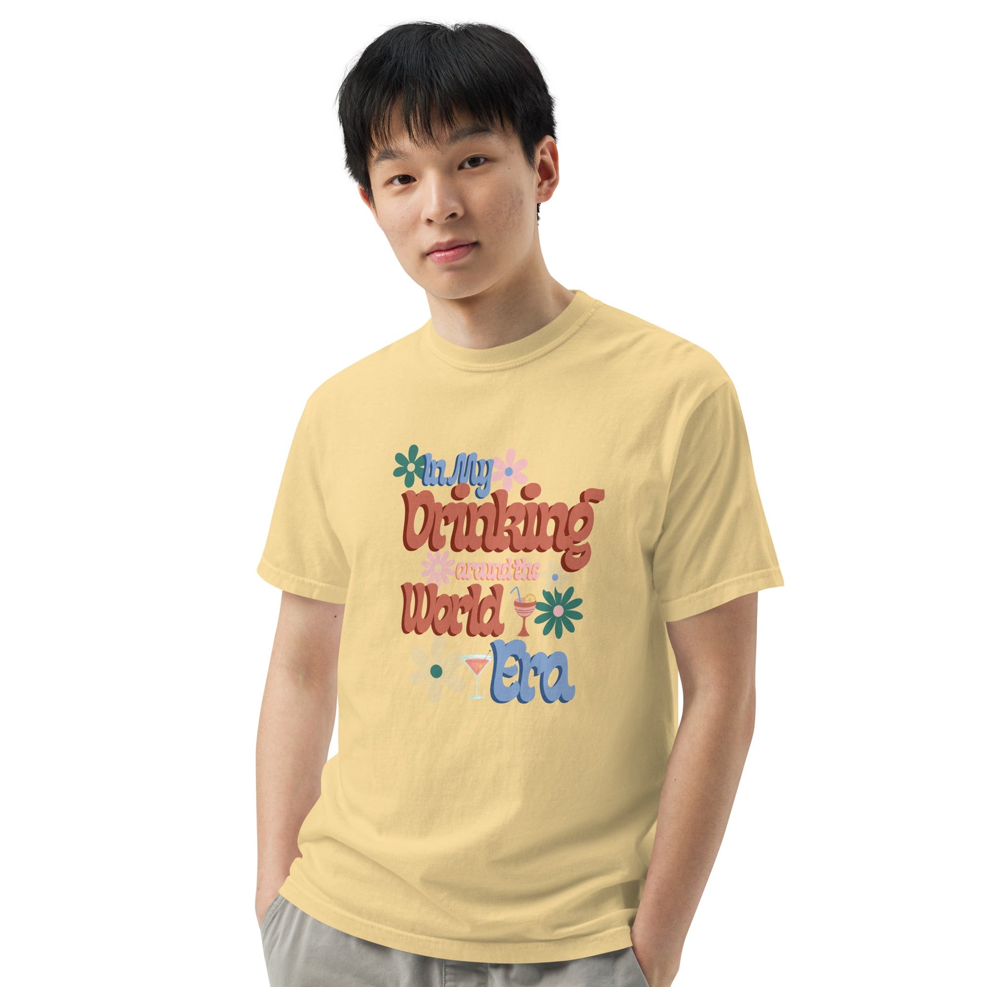 Drinking around the World Retro garment-dyed heavyweight t-shirt adult disney shirtadult disney topadult epcot top#tag4##tag5##tag6#